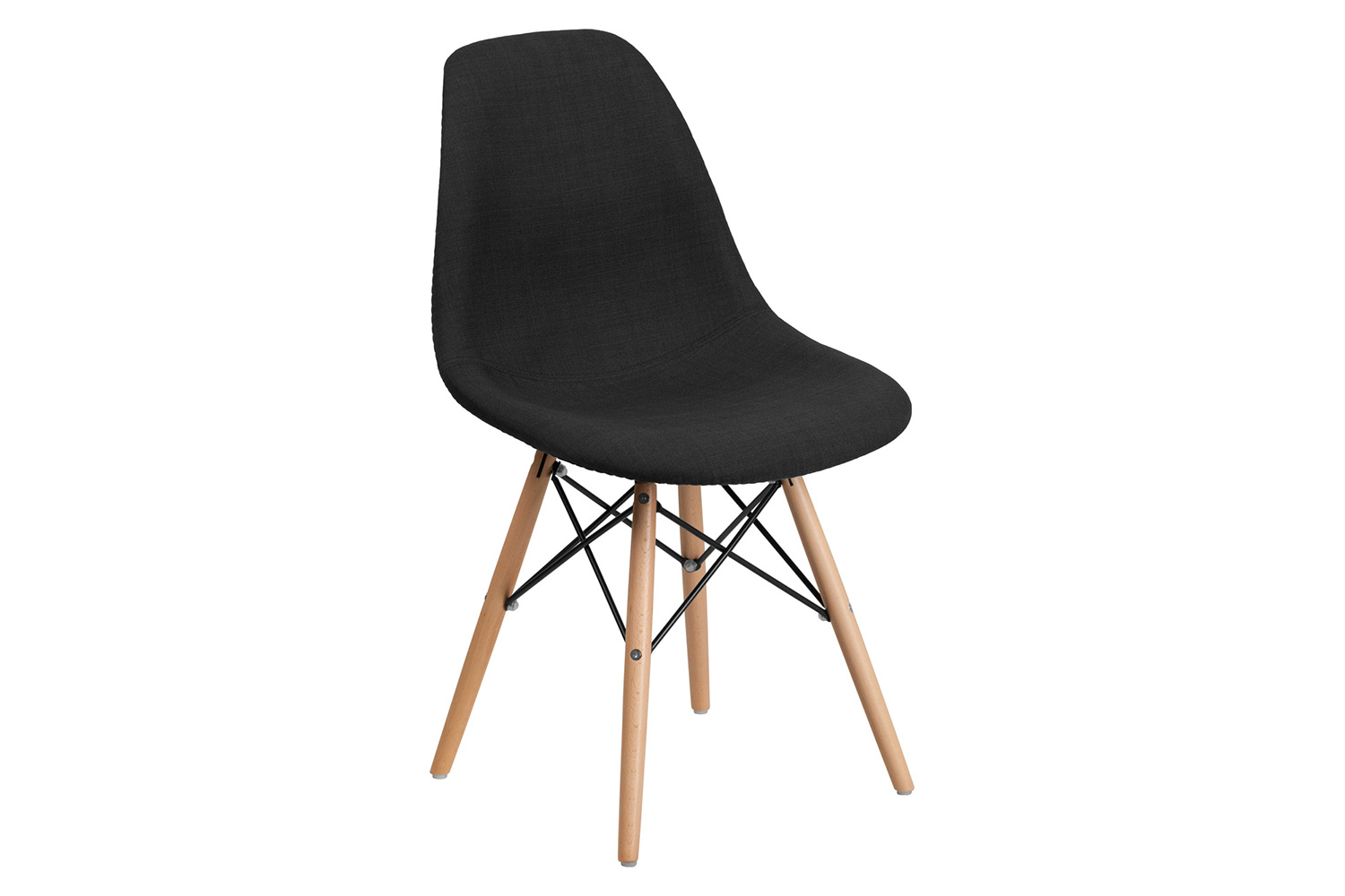 BLNK™ Elon Series Fabric Chair with Wooden Legs - Genoa Black