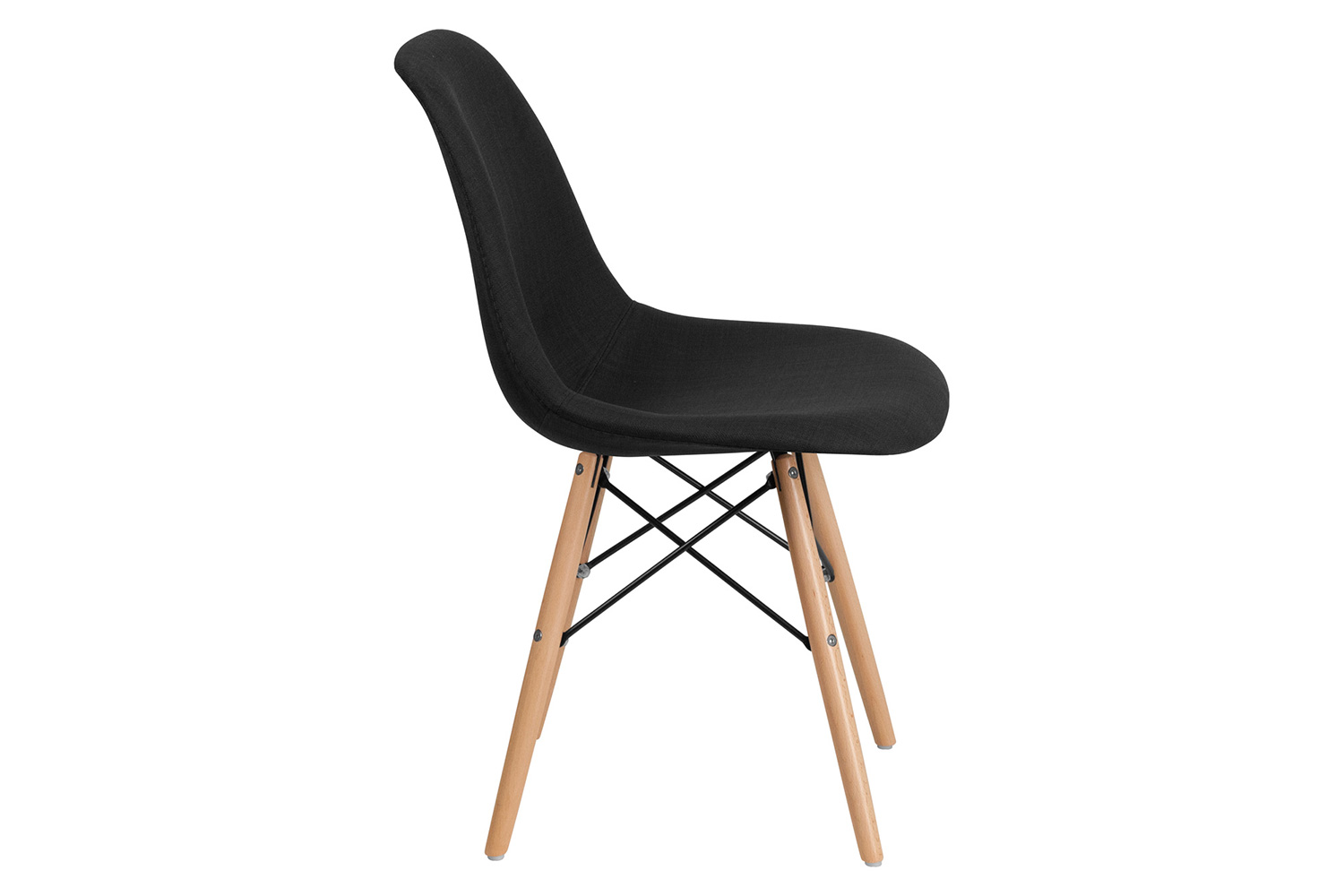 BLNK Elon Series Fabric Chair with Wooden Legs - Genoa Black