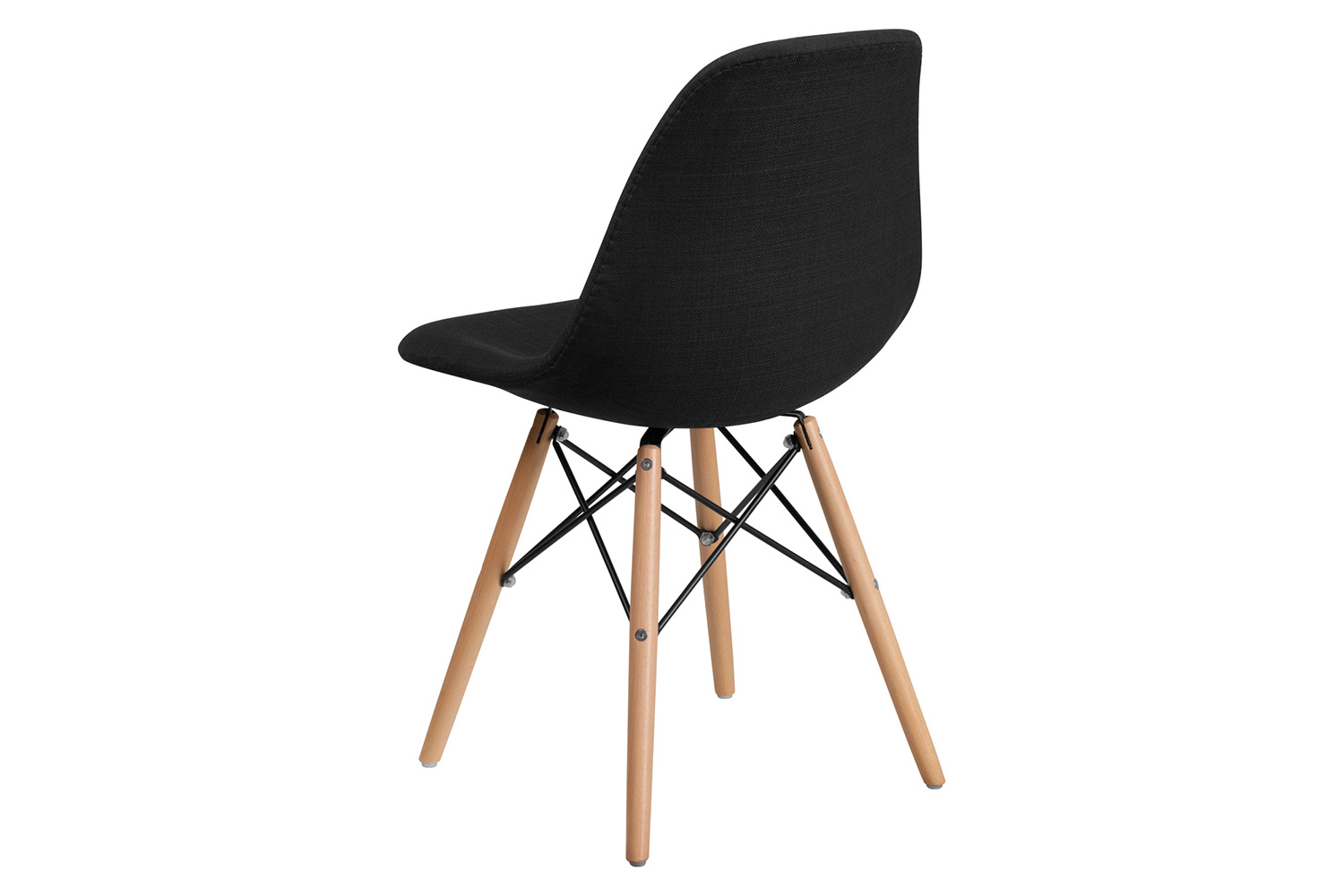 BLNK Elon Series Fabric Chair with Wooden Legs - Genoa Black