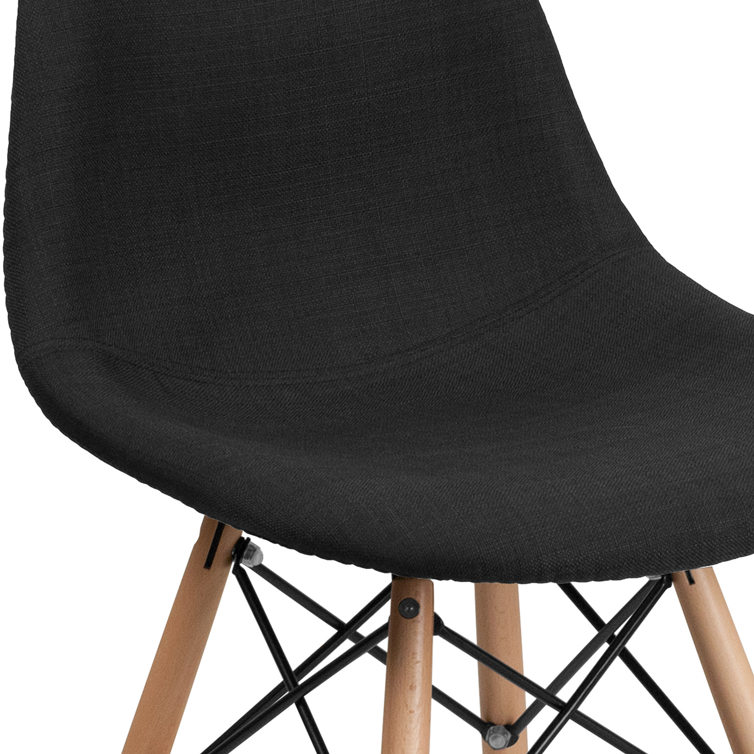 BLNK Elon Series Fabric Chair with Wooden Legs - Genoa Black