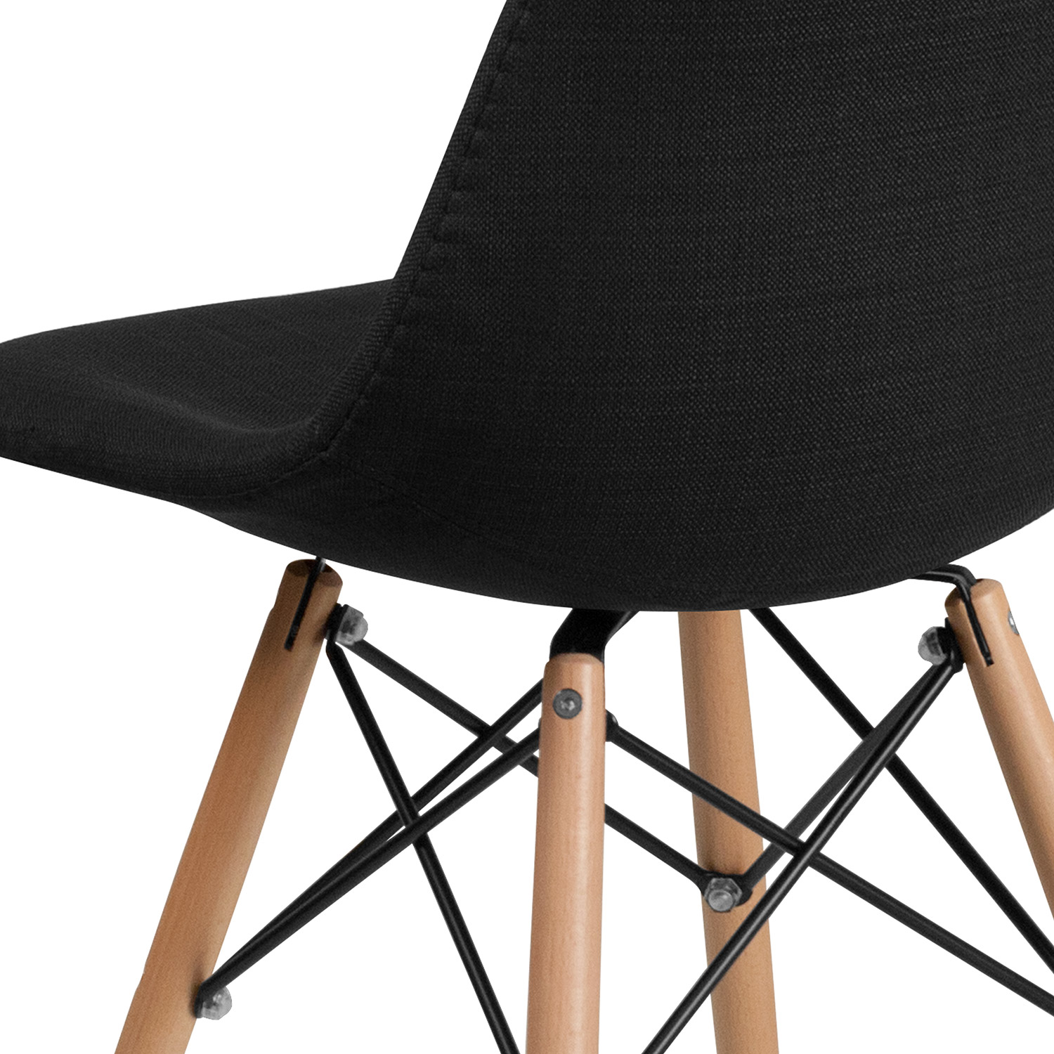 BLNK™ Elon Series Fabric Chair with Wooden Legs - Genoa Black