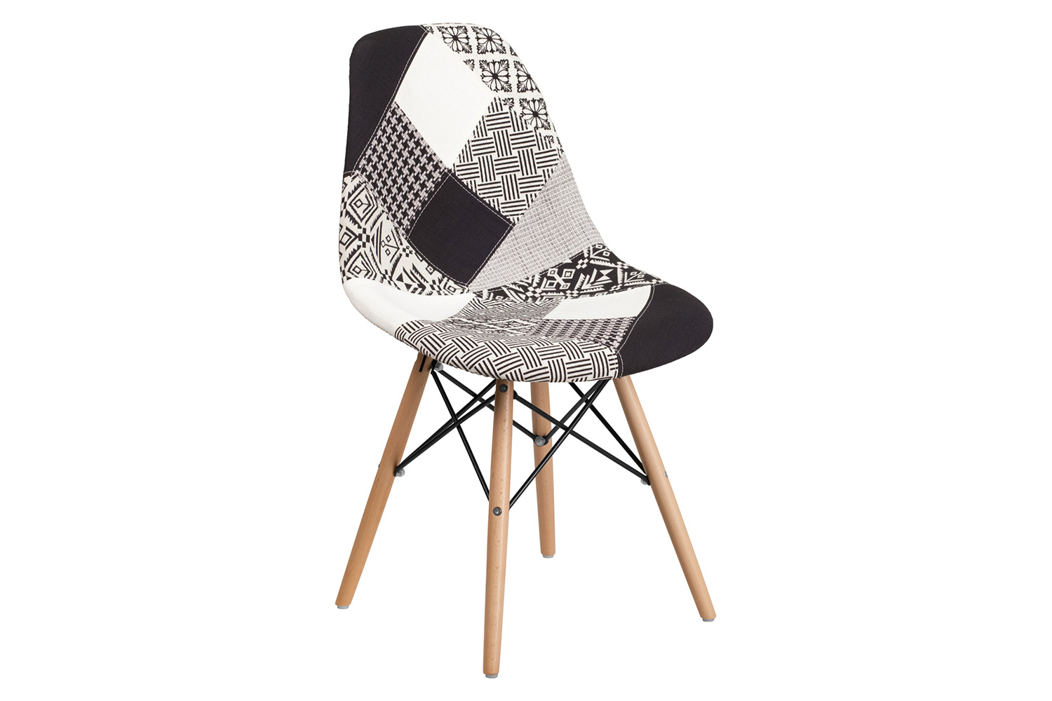 BLNK™ Elon Series Fabric Chair with Wooden Legs - Turin Patchwork