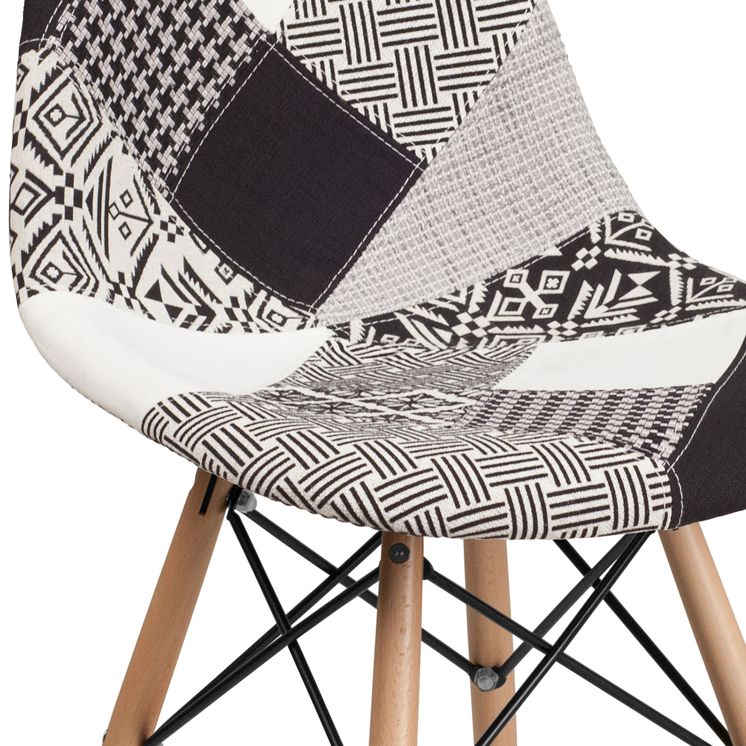 BLNK™ Elon Series Fabric Chair with Wooden Legs - Turin Patchwork