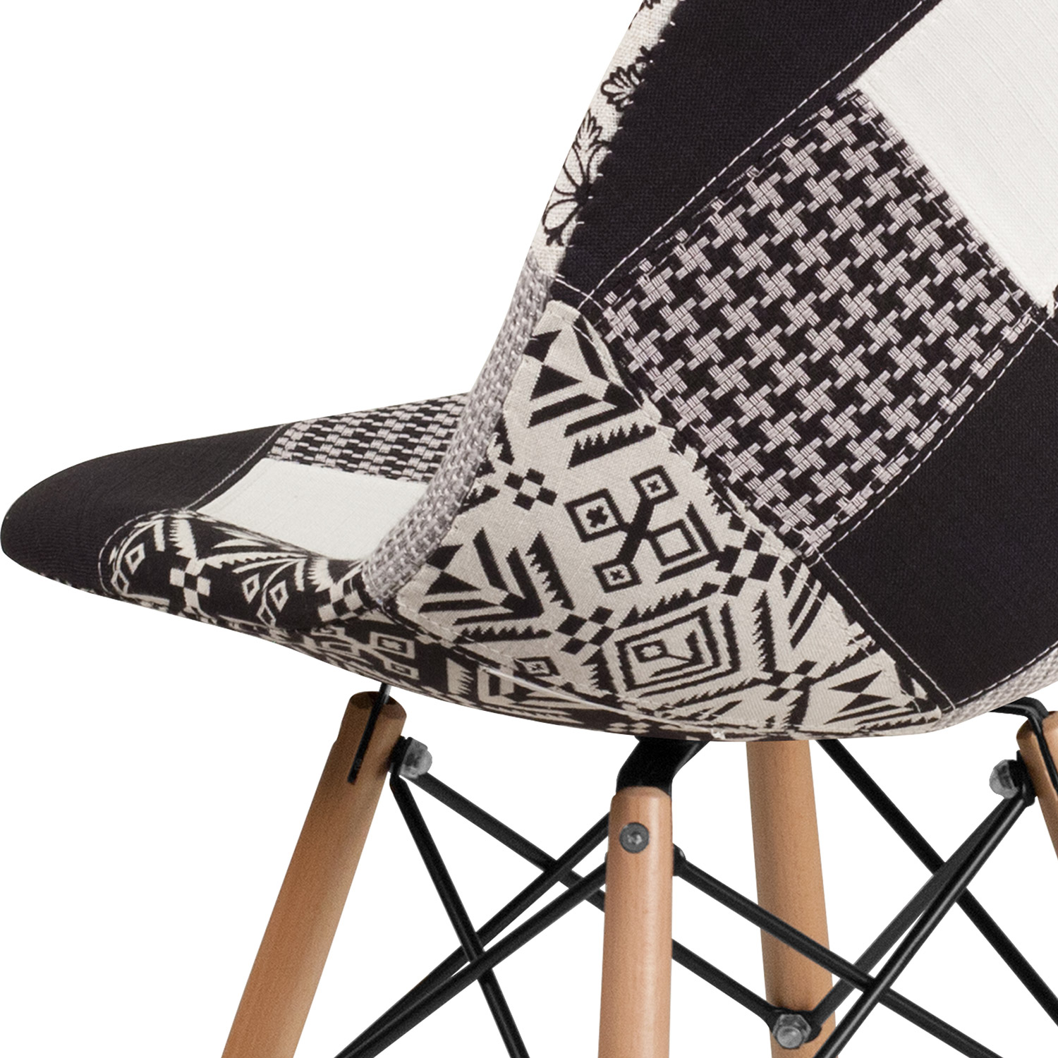 BLNK™ Elon Series Fabric Chair with Wooden Legs - Turin Patchwork