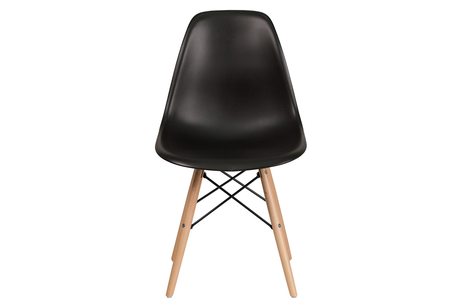 BLNK™ Elon Series Plastic Chair with Wooden Legs - Black