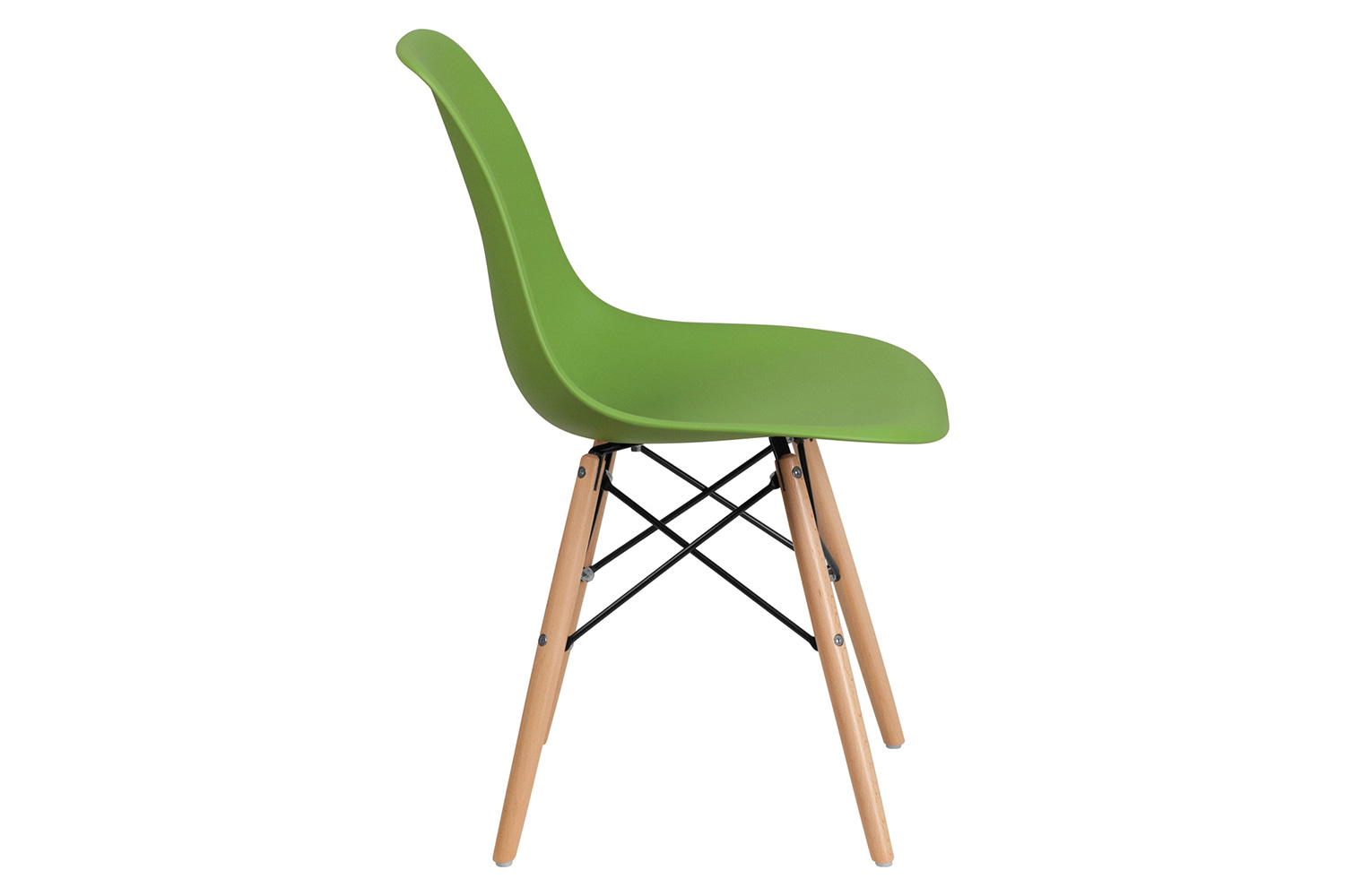 BLNK™ Elon Series Plastic Chair with Wooden Legs - Green