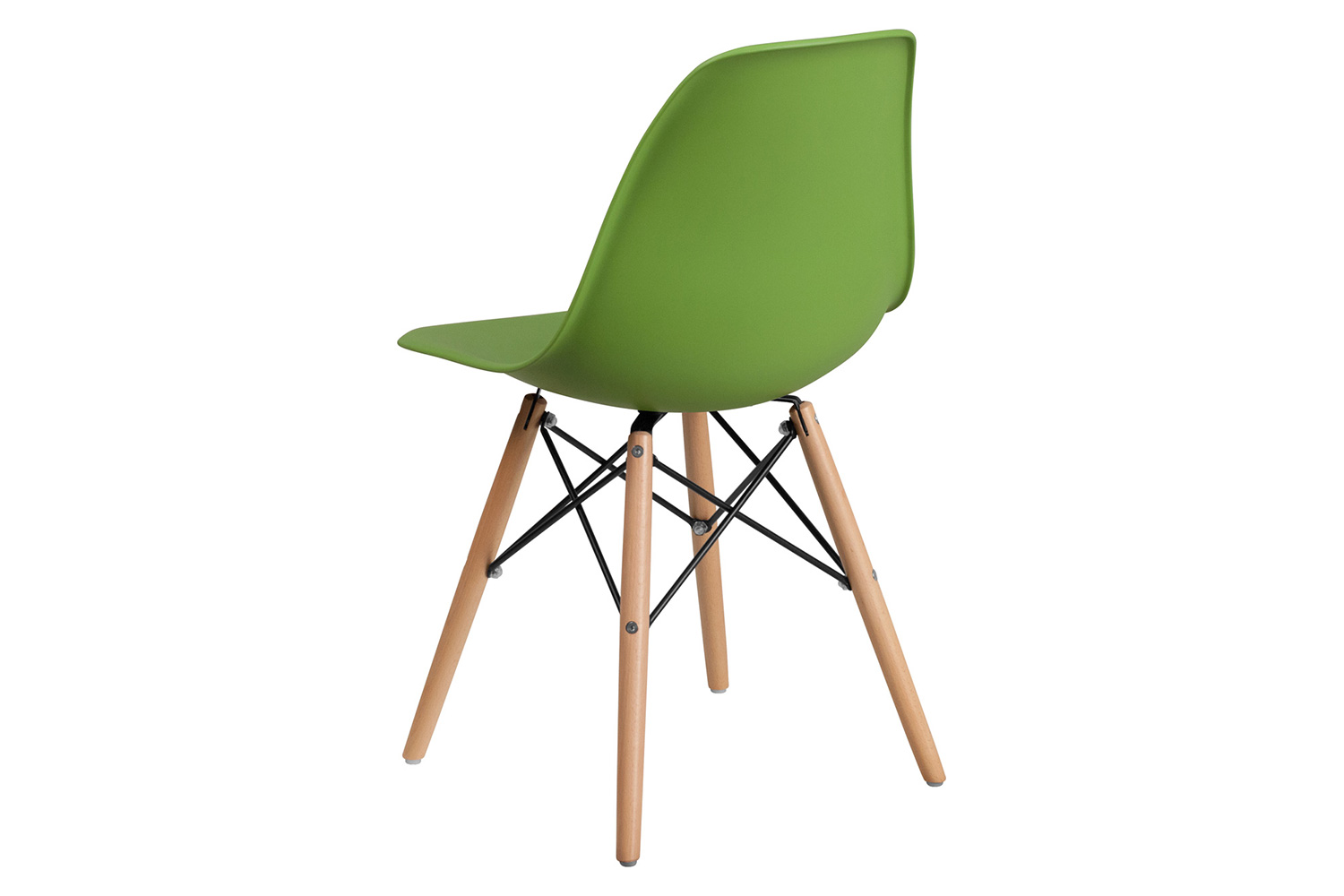 BLNK™ Elon Series Plastic Chair with Wooden Legs - Green