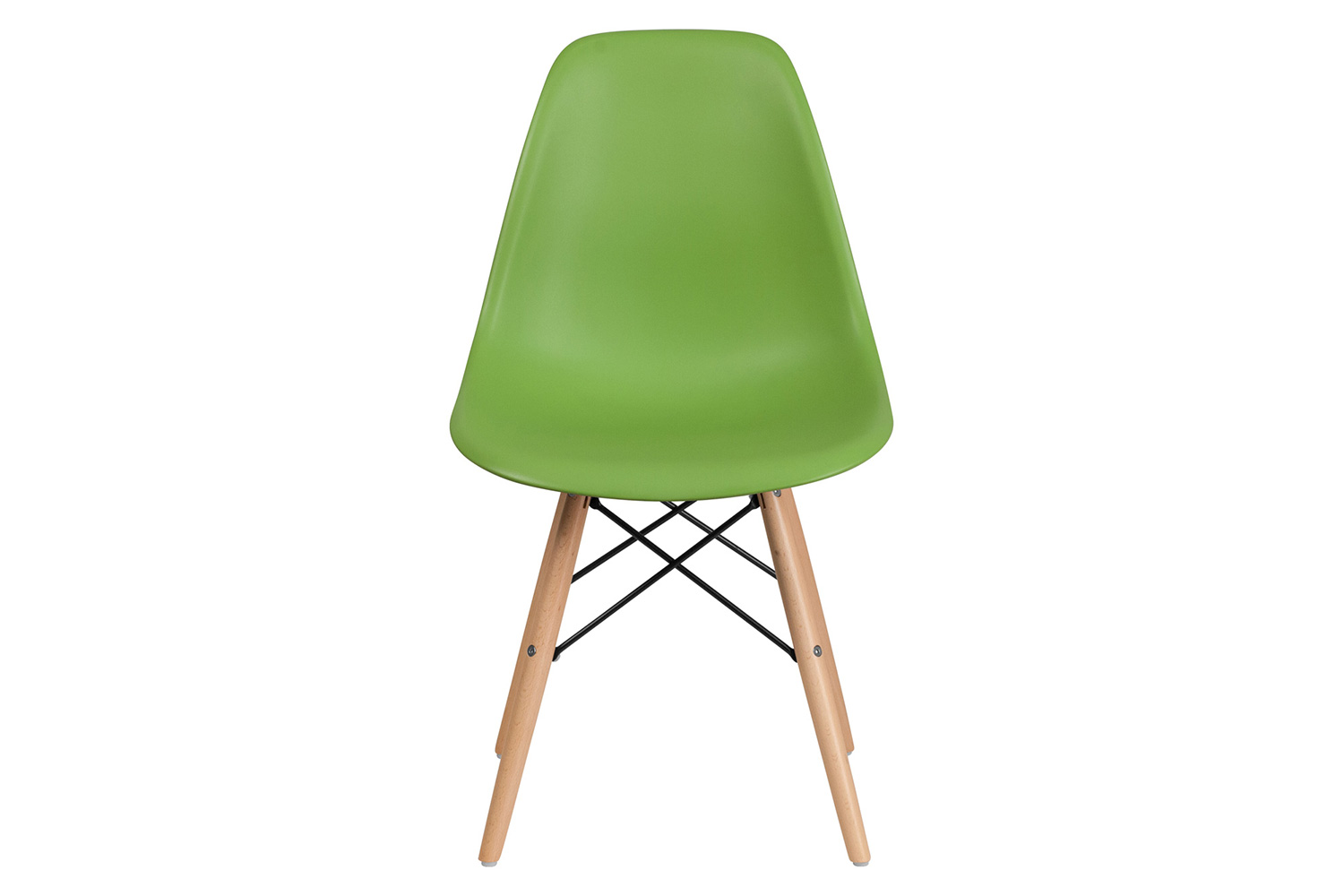 BLNK™ Elon Series Plastic Chair with Wooden Legs - Green