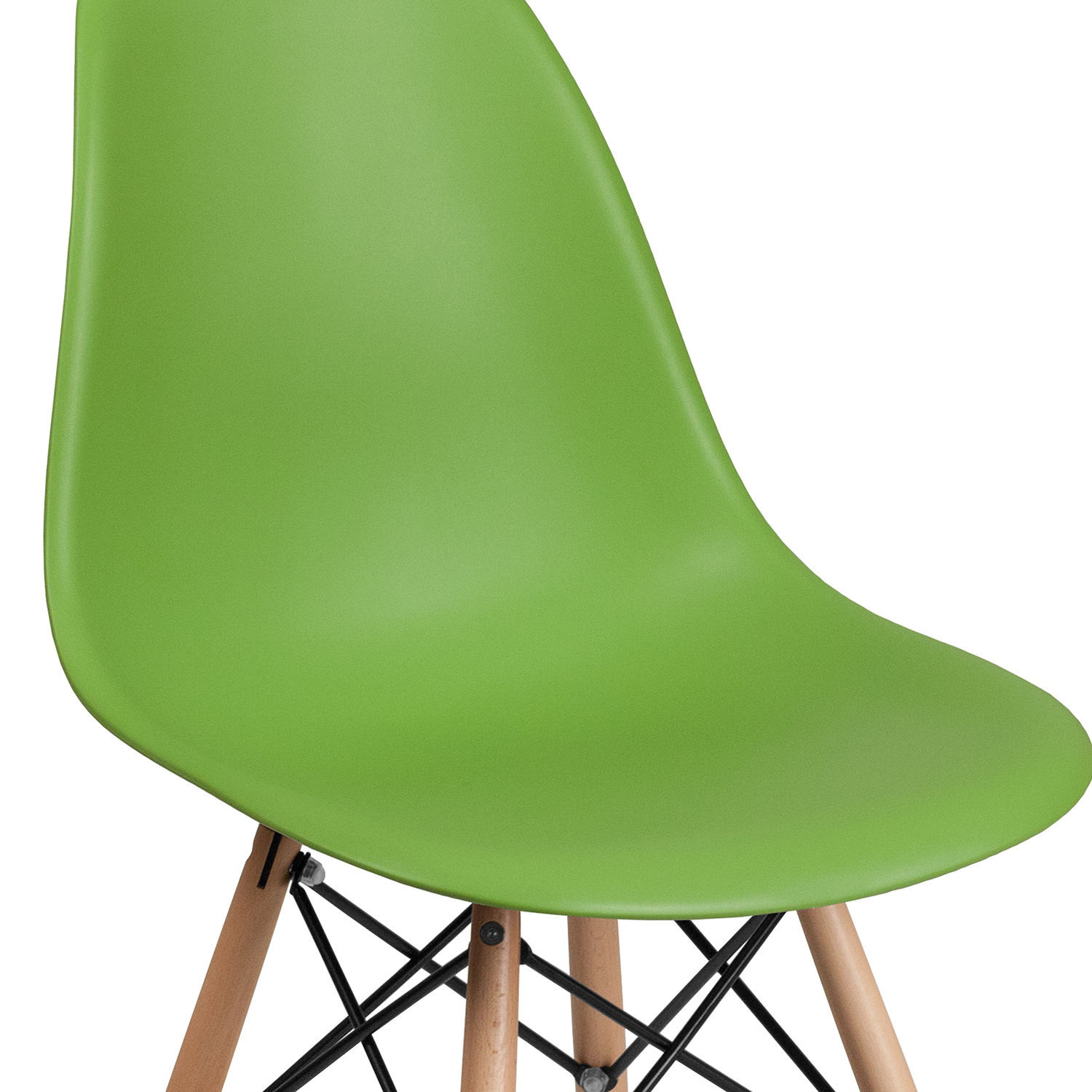 BLNK™ Elon Series Plastic Chair with Wooden Legs - Green