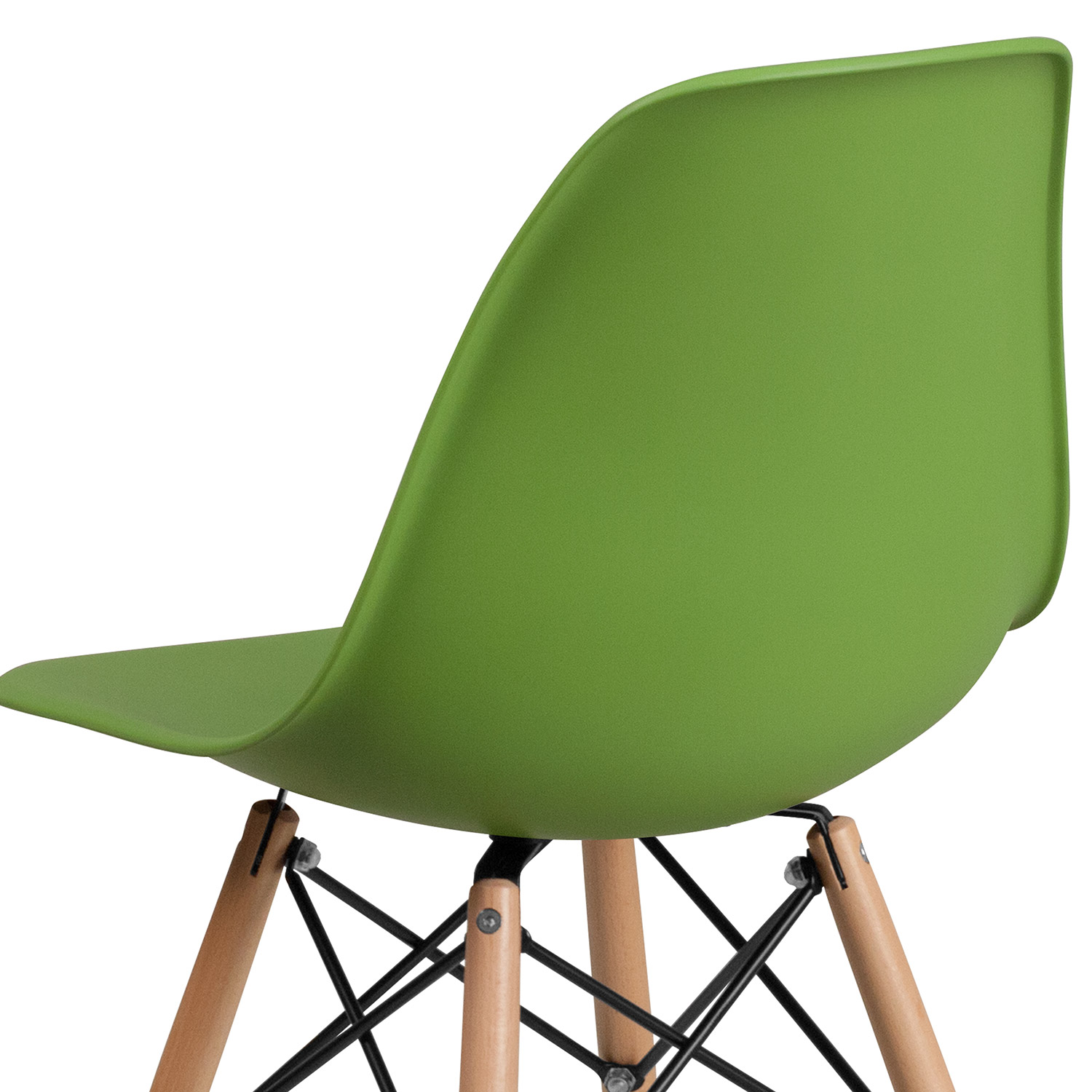 BLNK™ Elon Series Plastic Chair with Wooden Legs - Green