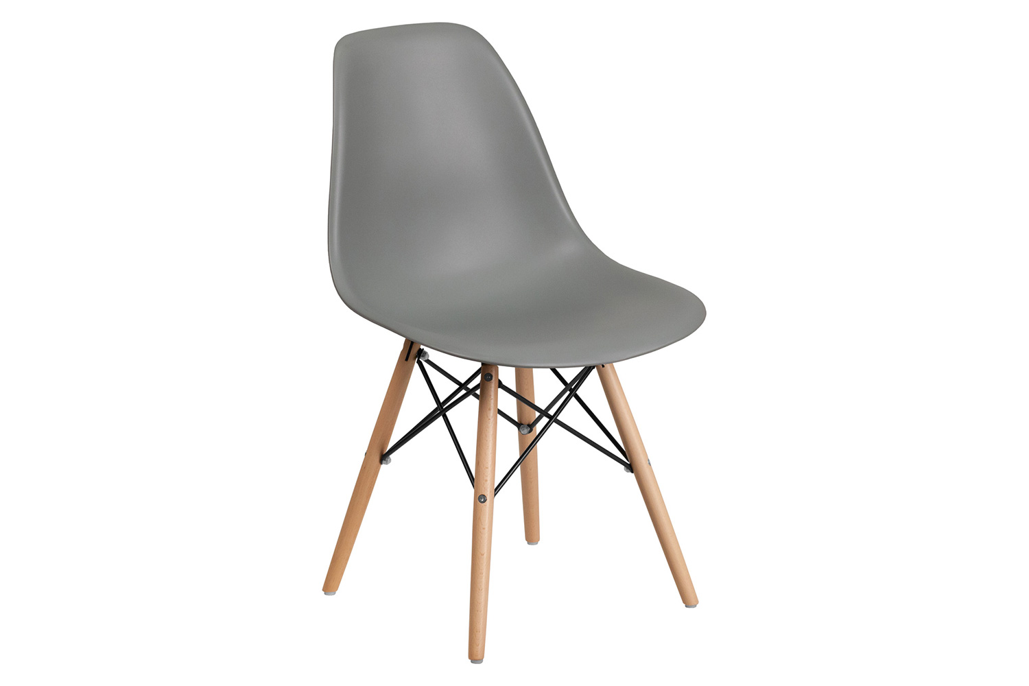 BLNK™ Elon Series Plastic Chair with Wooden Legs - Moss Gray