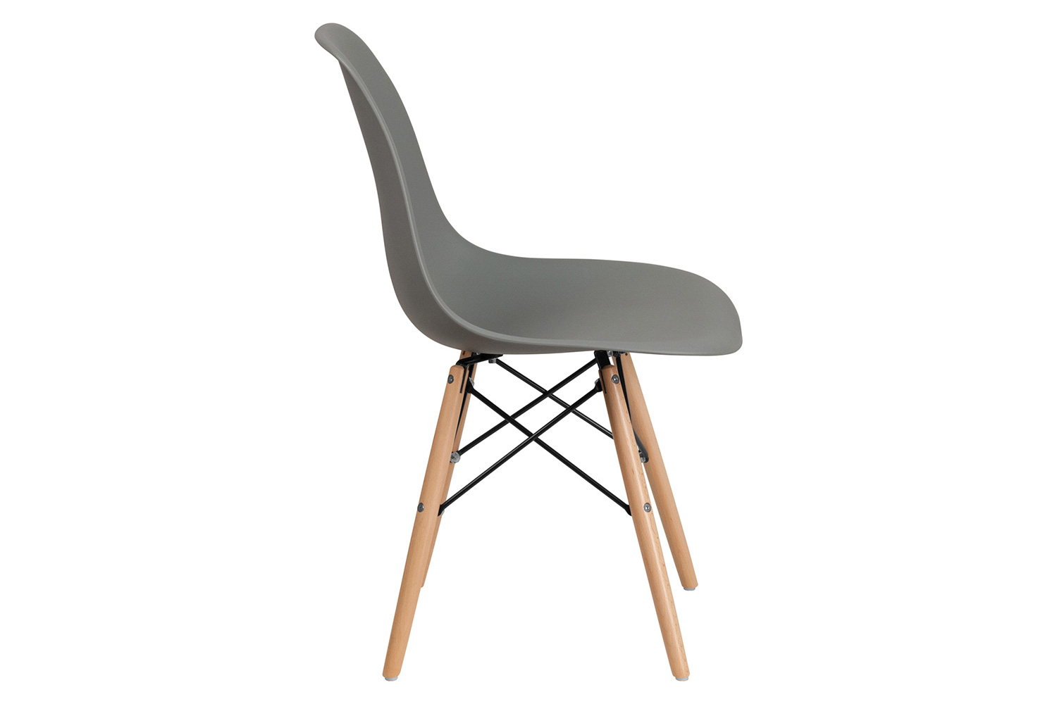 BLNK™ Elon Series Plastic Chair with Wooden Legs - Moss Gray