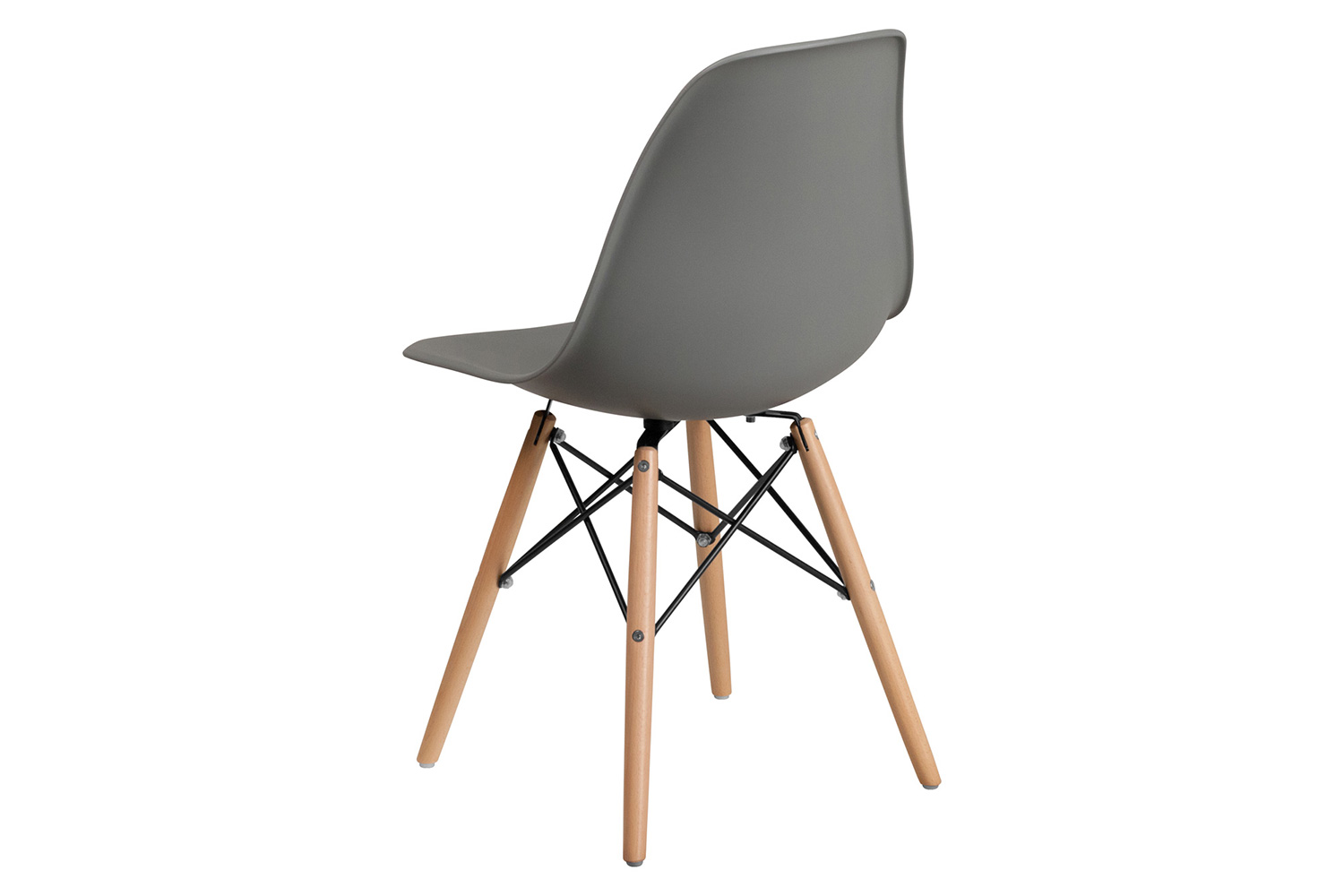 BLNK™ Elon Series Plastic Chair with Wooden Legs - Moss Gray