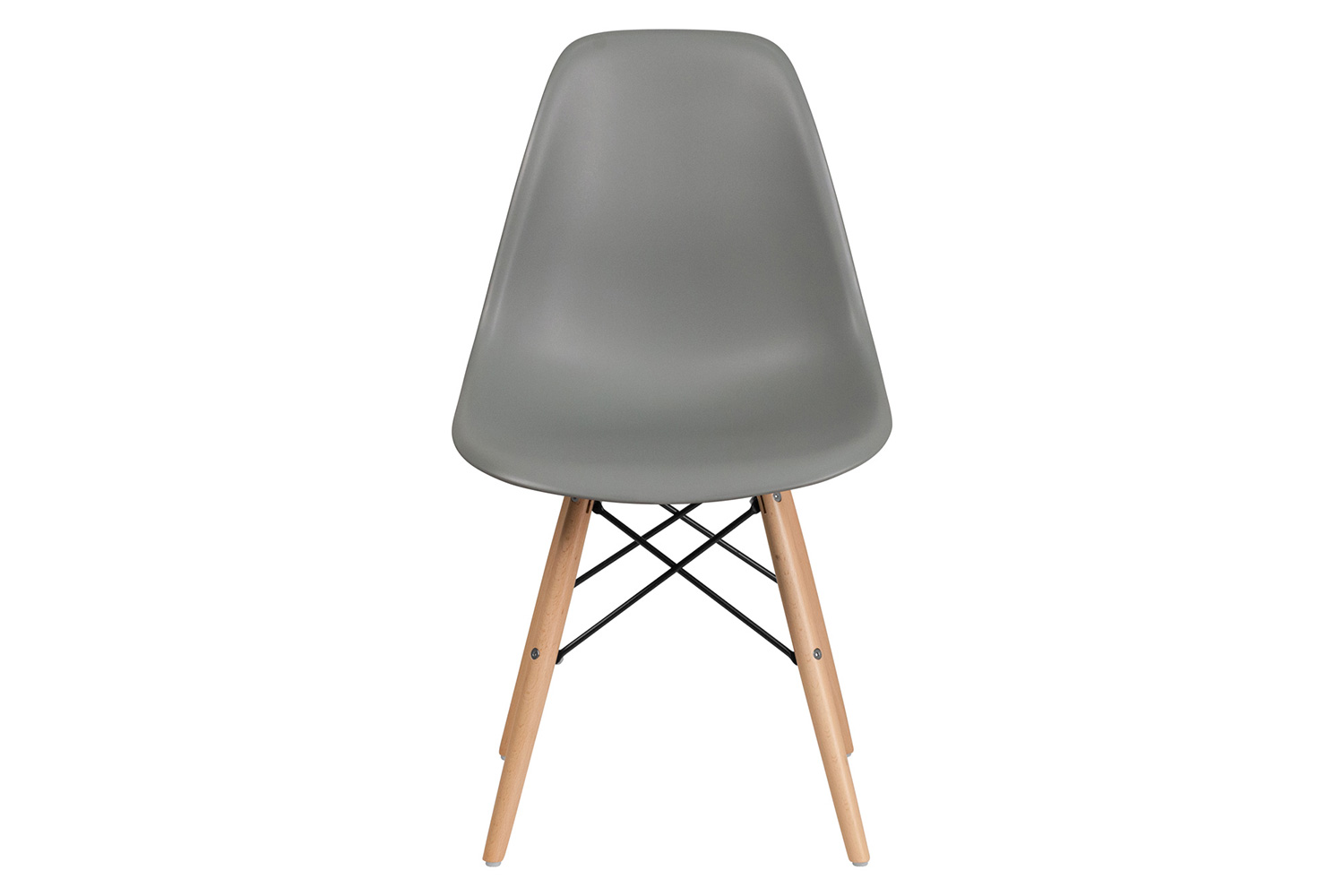 BLNK™ Elon Series Plastic Chair with Wooden Legs - Moss Gray