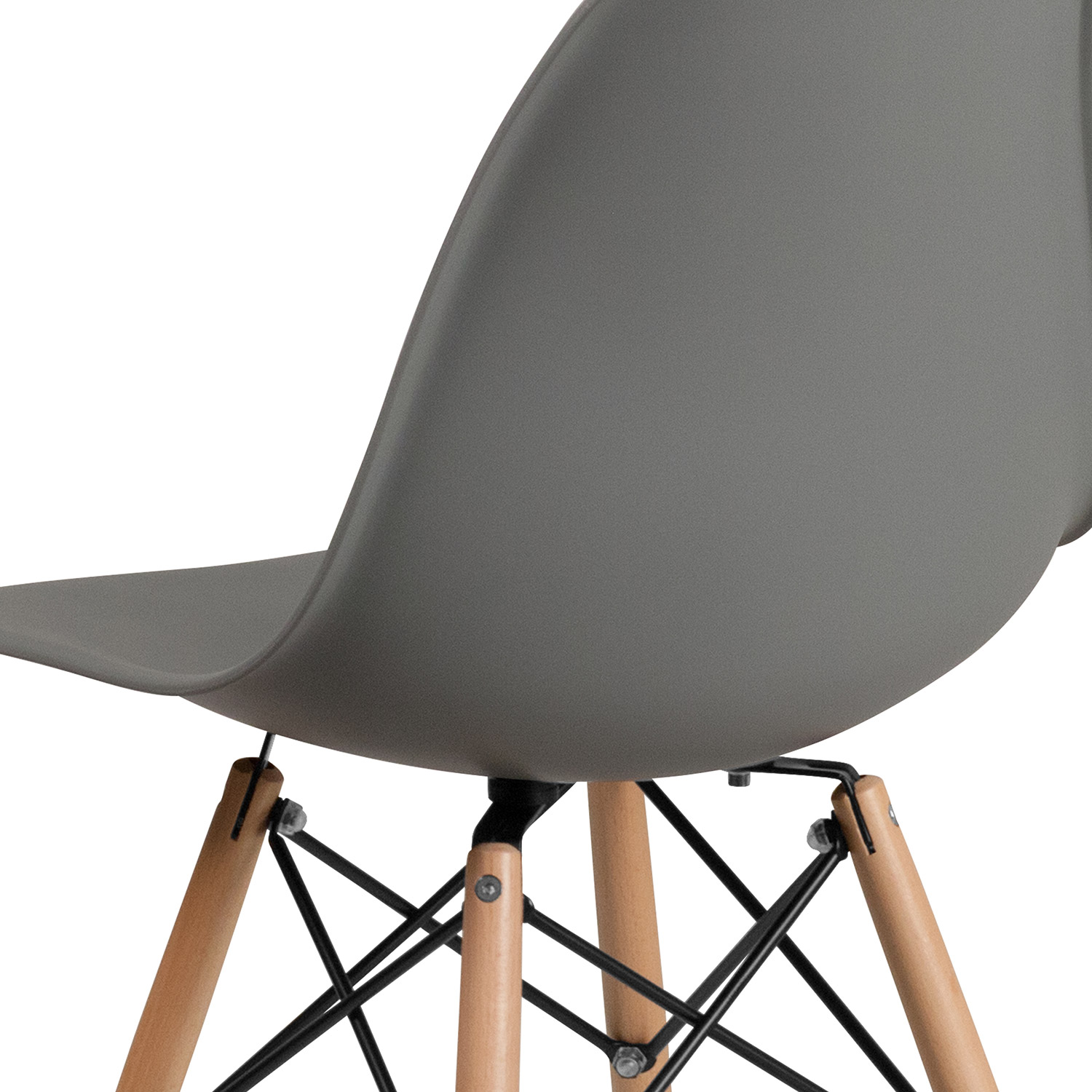 BLNK™ Elon Series Plastic Chair with Wooden Legs - Moss Gray