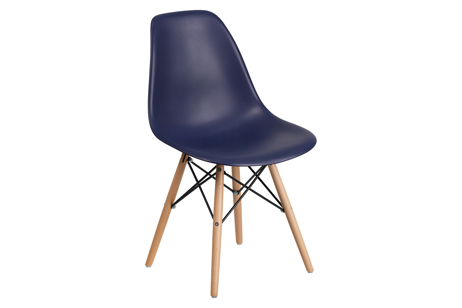 BLNK™ Elon Series Plastic Chair with Wooden Legs - Navy