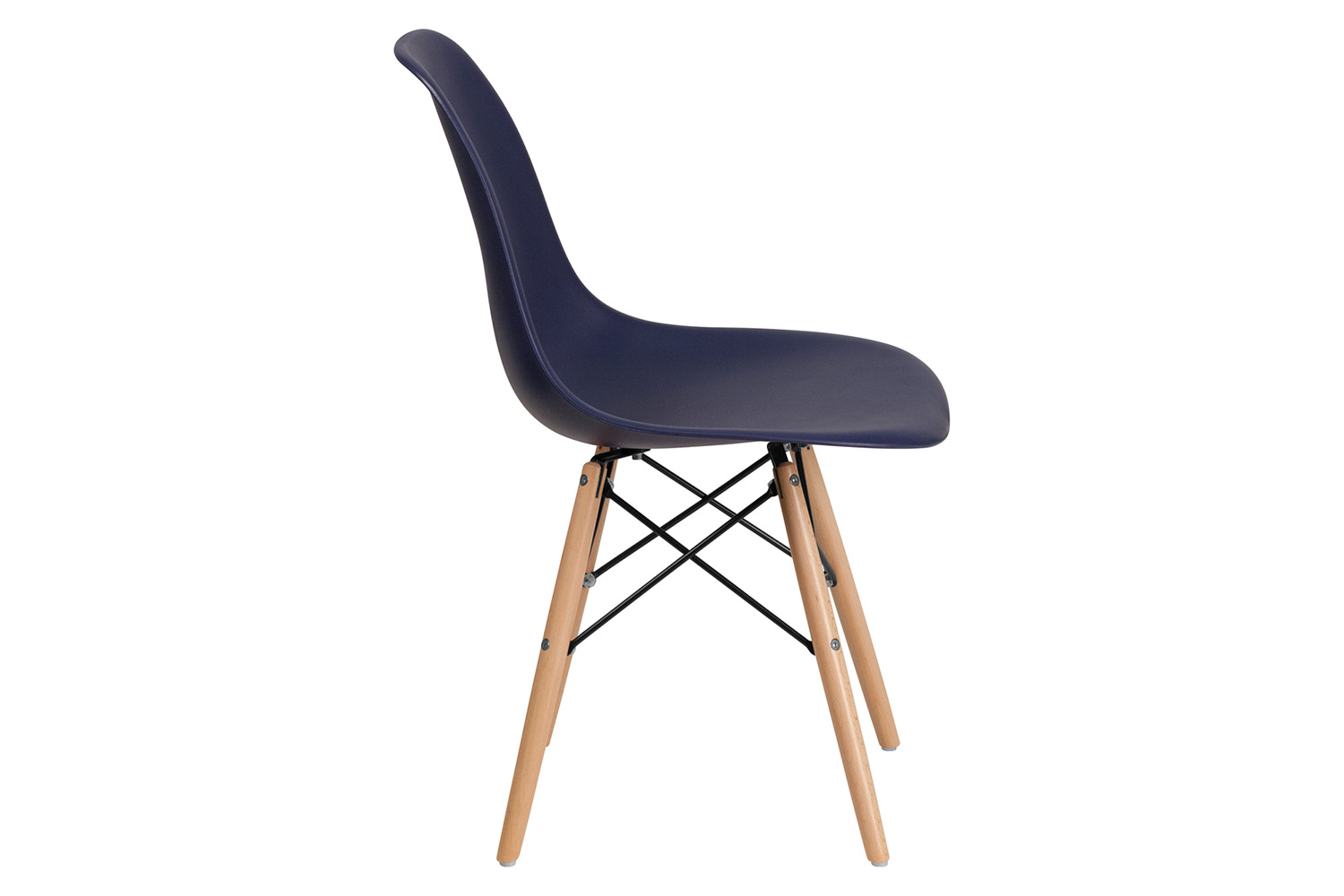 BLNK™ Elon Series Plastic Chair with Wooden Legs - Navy