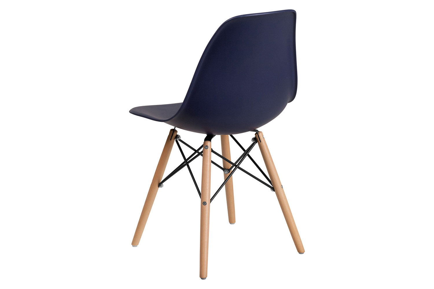 BLNK™ Elon Series Plastic Chair with Wooden Legs - Navy