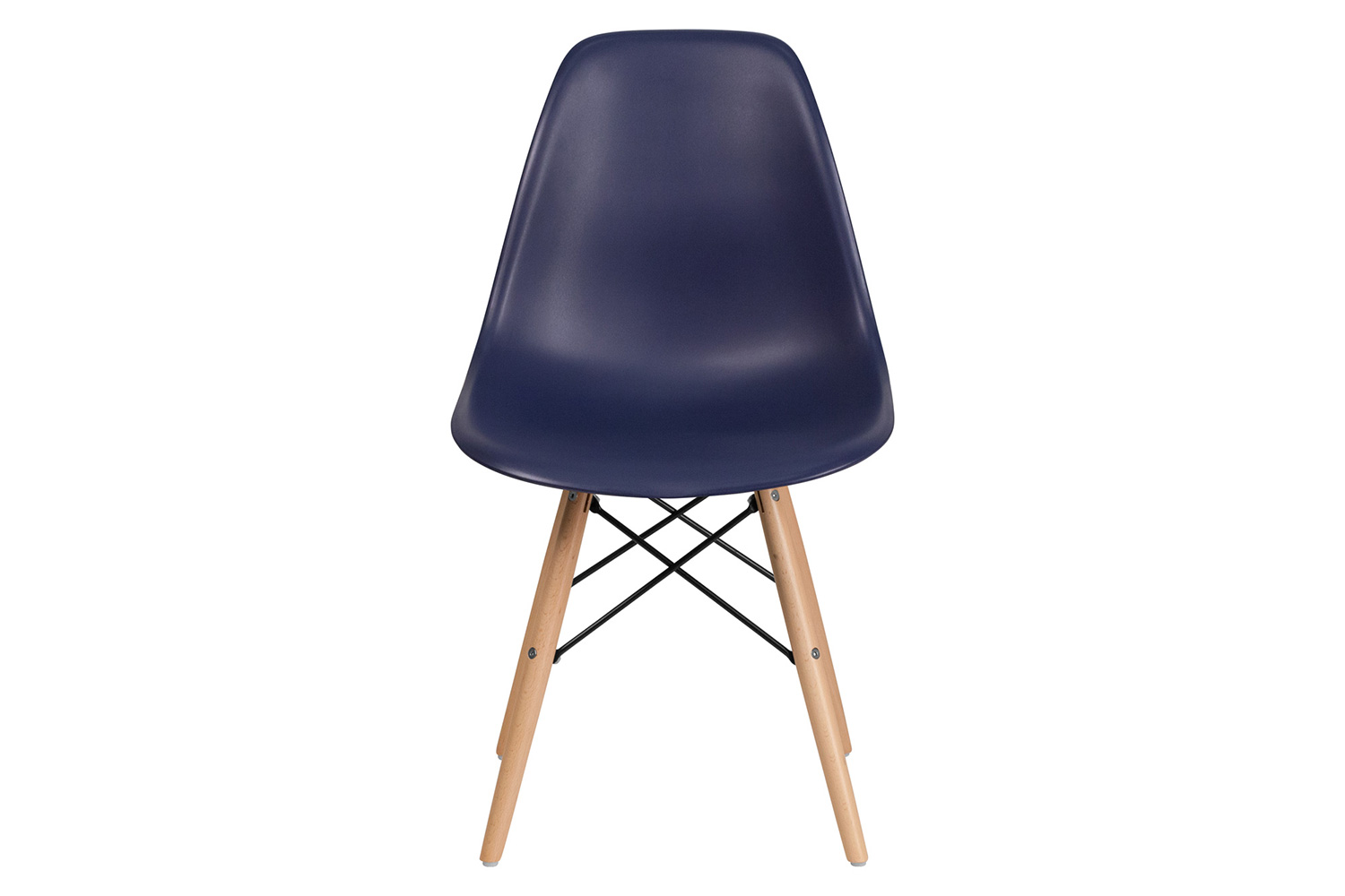 BLNK™ Elon Series Plastic Chair with Wooden Legs - Navy