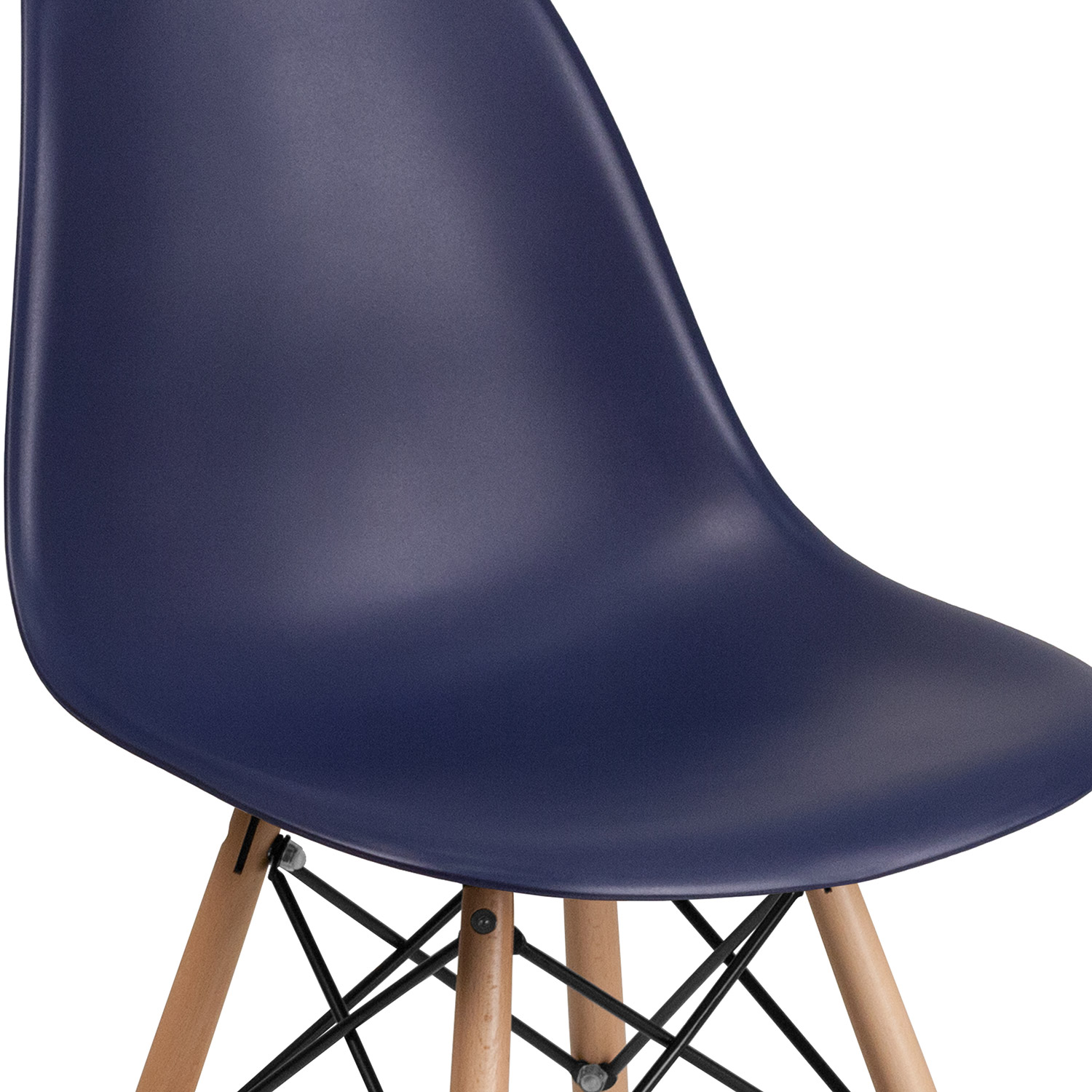 BLNK™ Elon Series Plastic Chair with Wooden Legs - Navy