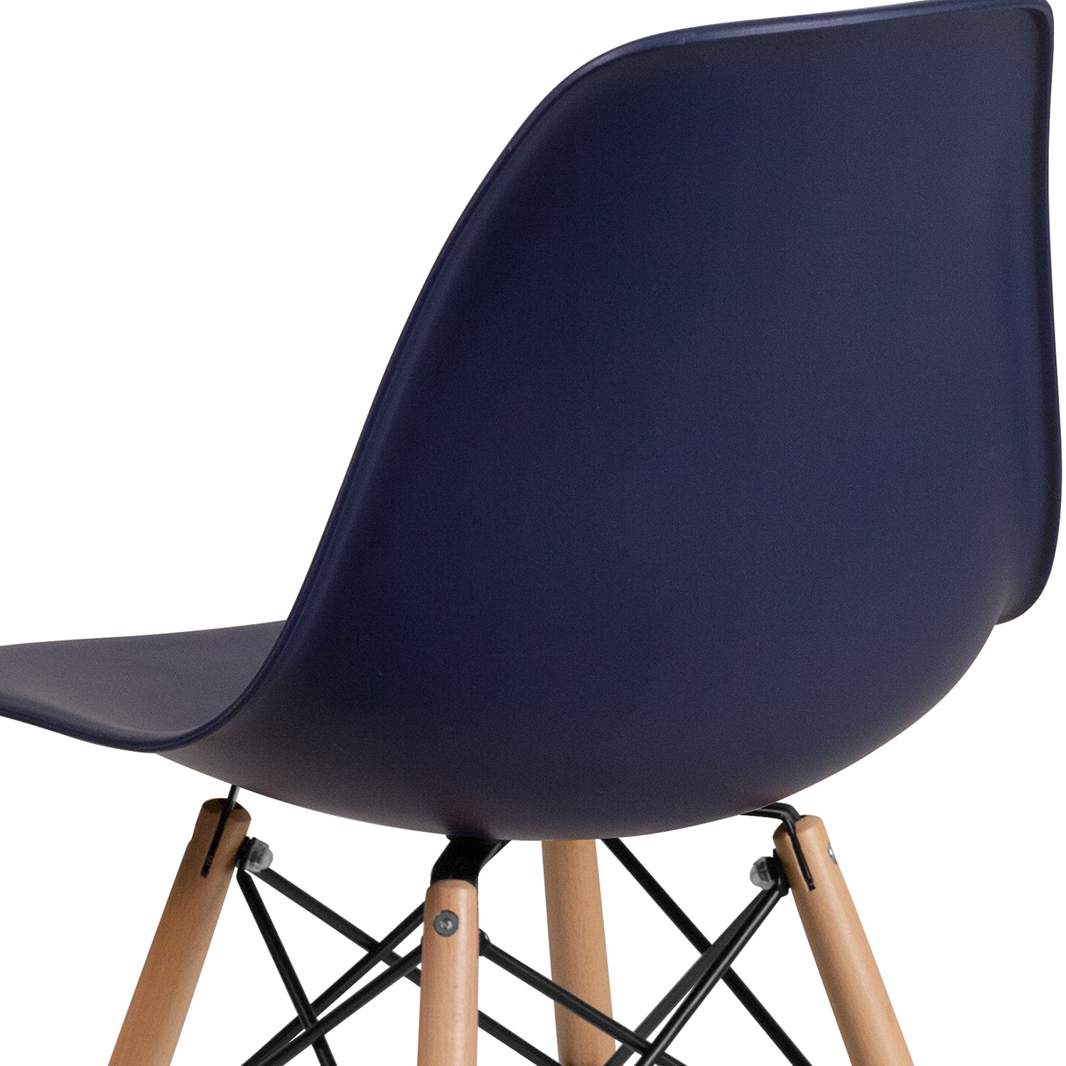 BLNK™ Elon Series Plastic Chair with Wooden Legs - Navy