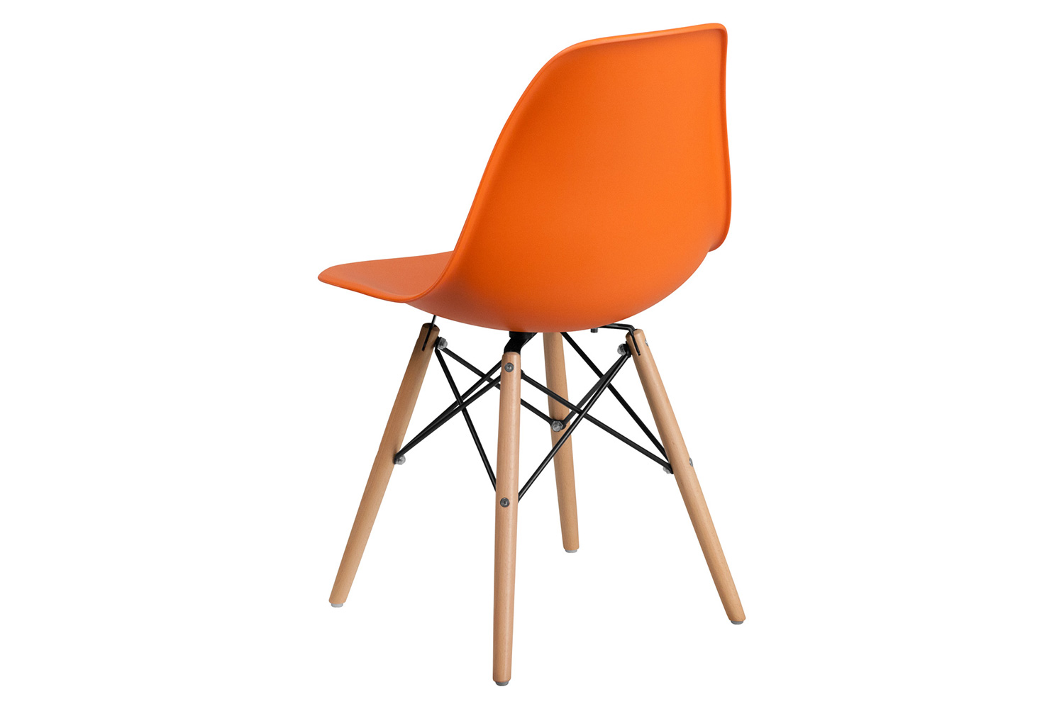 BLNK™ Elon Series Plastic Chair with Wooden Legs - Orange