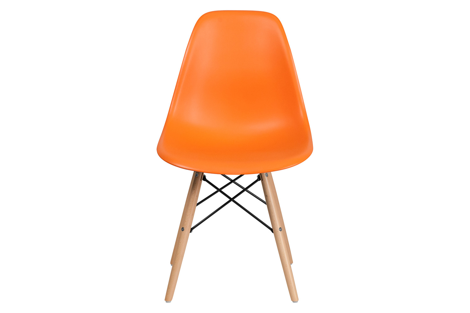 BLNK™ Elon Series Plastic Chair with Wooden Legs - Orange