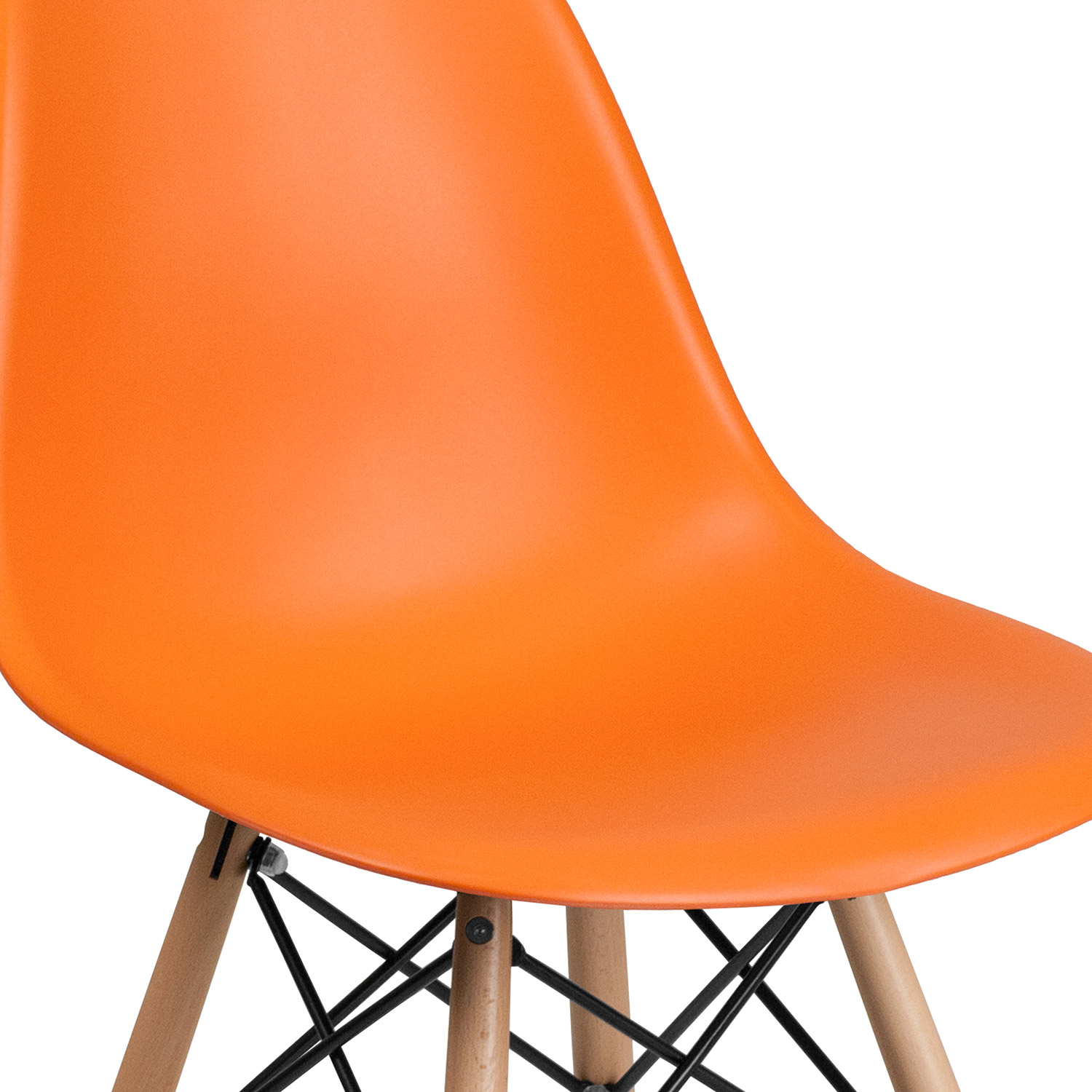 BLNK™ Elon Series Plastic Chair with Wooden Legs - Orange