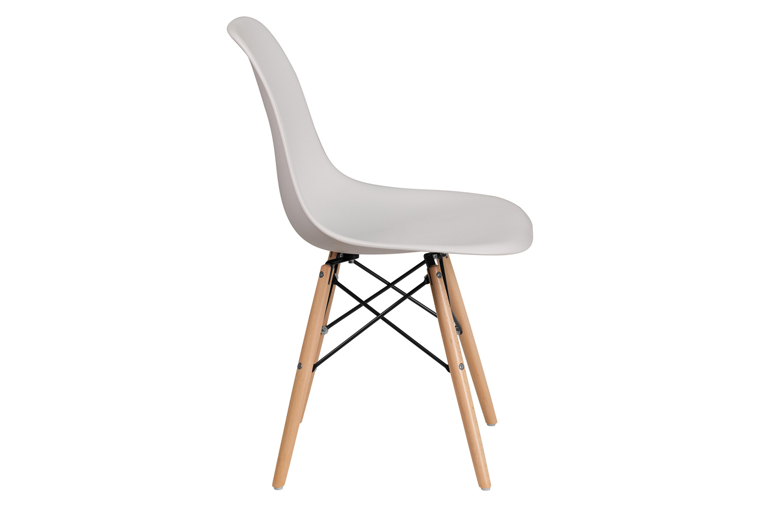 BLNK™ Elon Series Plastic Chair with Wooden Legs - White