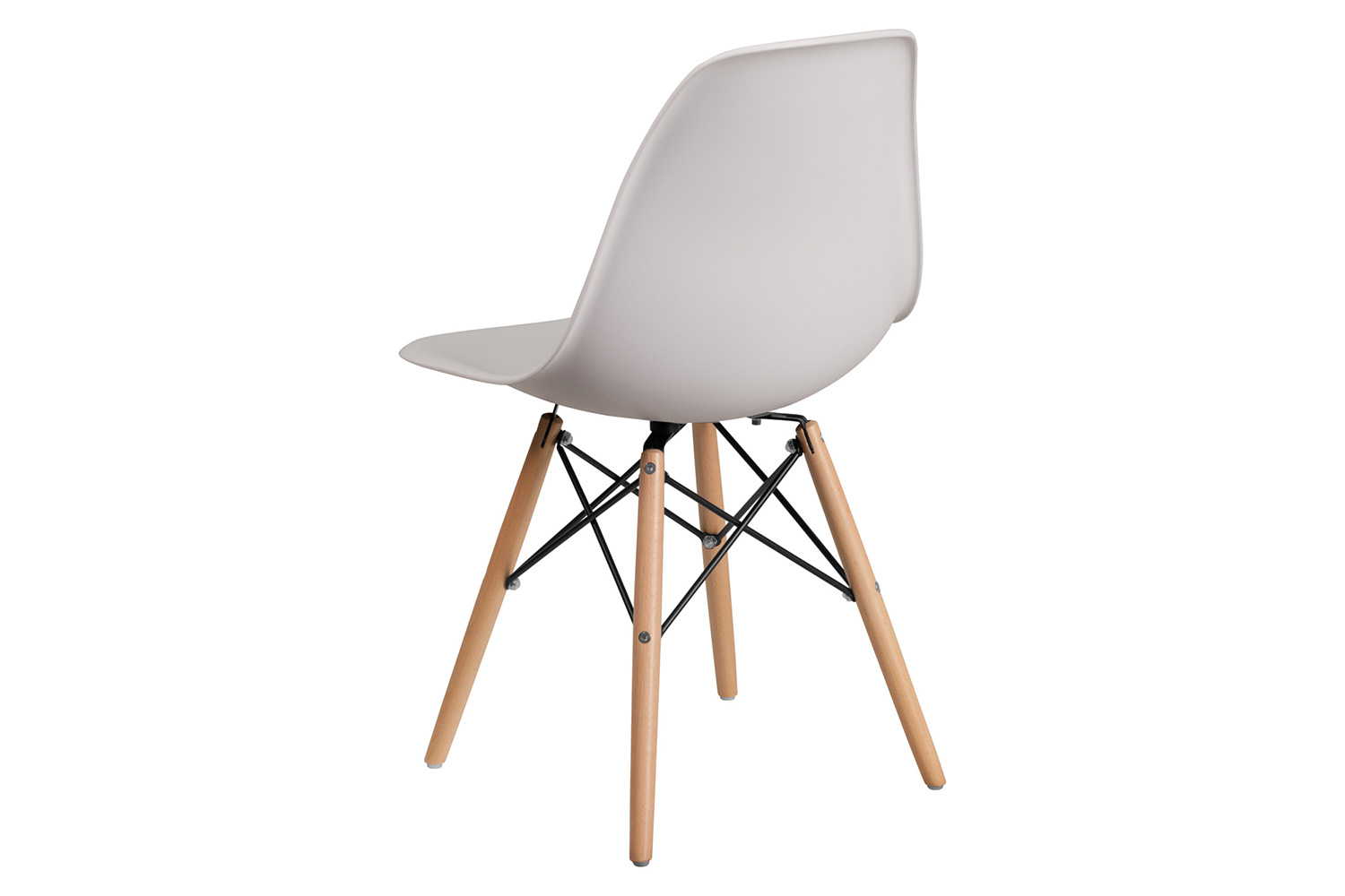 BLNK™ Elon Series Plastic Chair with Wooden Legs - White