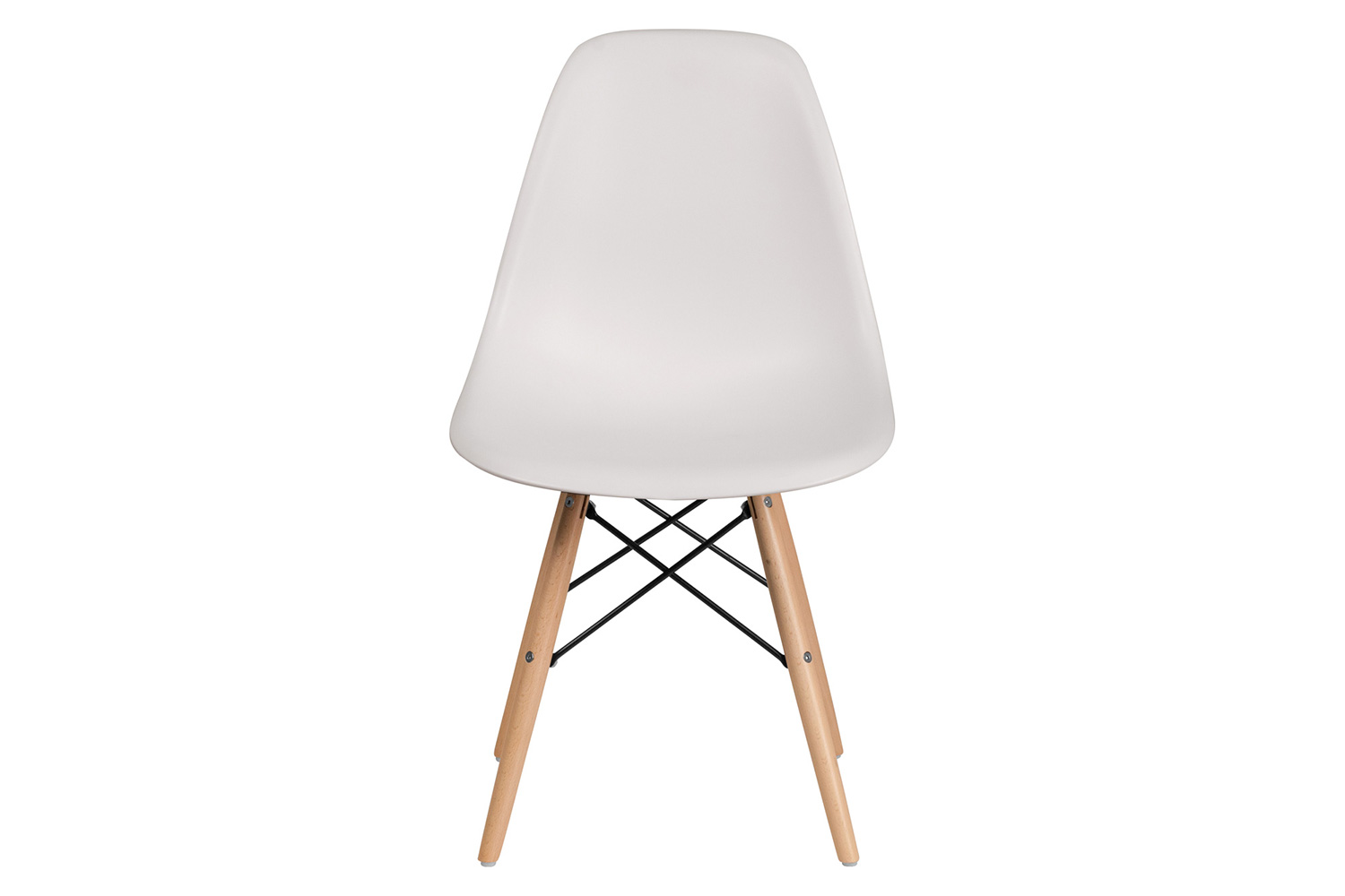 BLNK™ Elon Series Plastic Chair with Wooden Legs - White