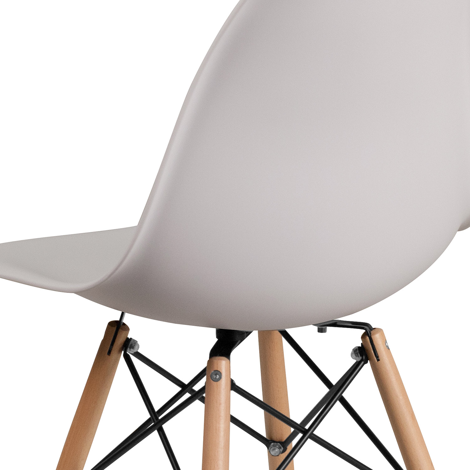 BLNK™ Elon Series Plastic Chair with Wooden Legs - White