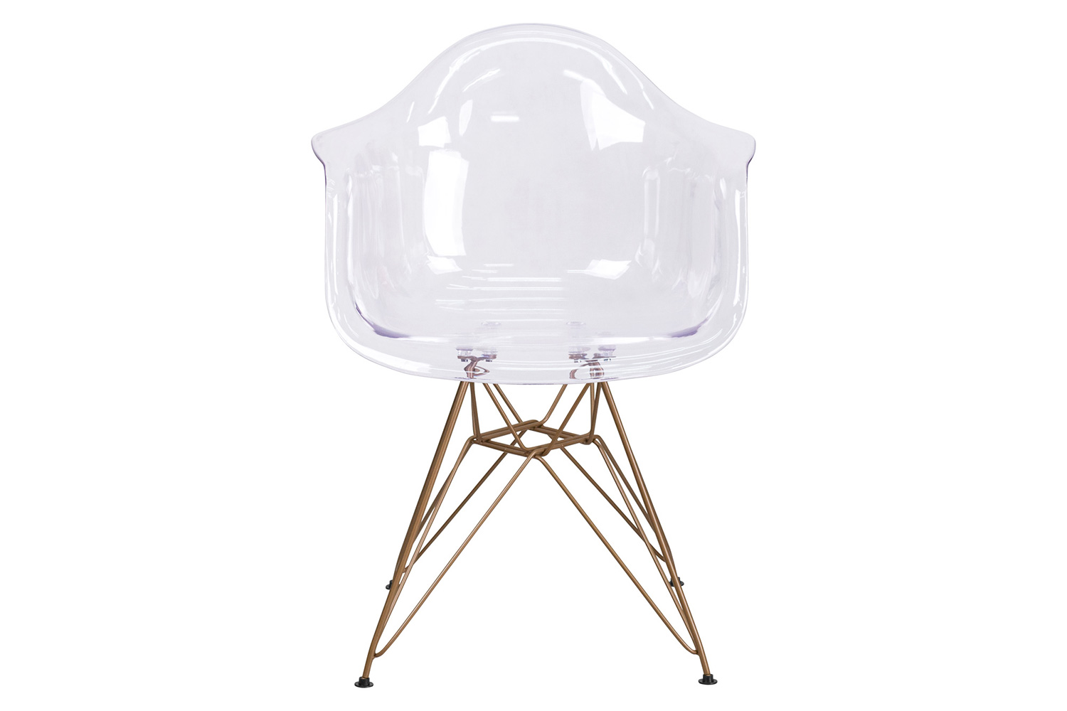 BLNK - Alonza Series Transparent Side Chair with Gold Base