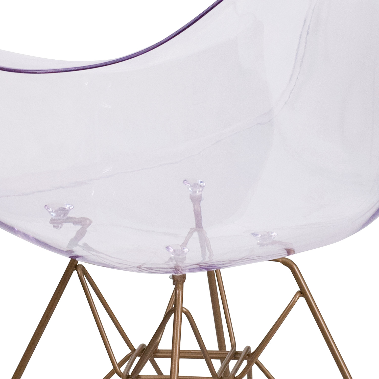 BLNK - Alonza Series Transparent Side Chair with Gold Base