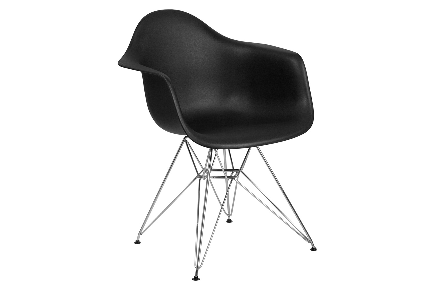 BLNK Alonza Series Plastic Chair with Chrome Base - Black