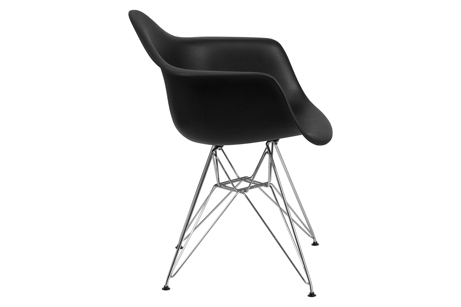 BLNK Alonza Series Plastic Chair with Chrome Base - Black