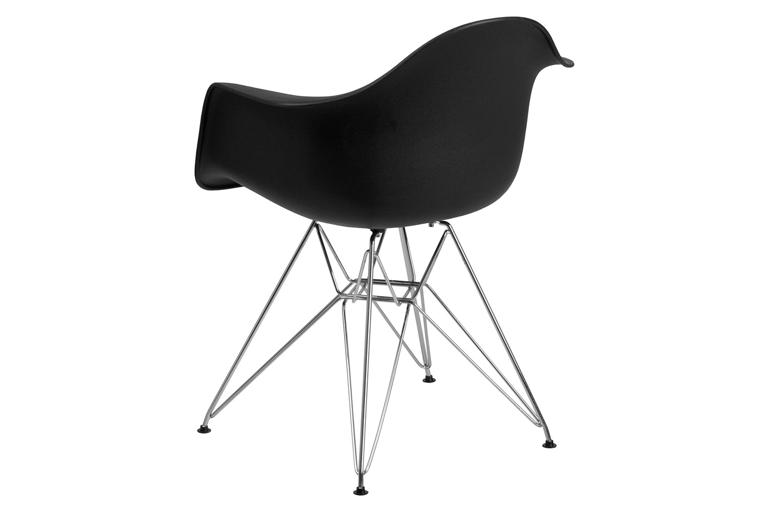 BLNK Alonza Series Plastic Chair with Chrome Base - Black