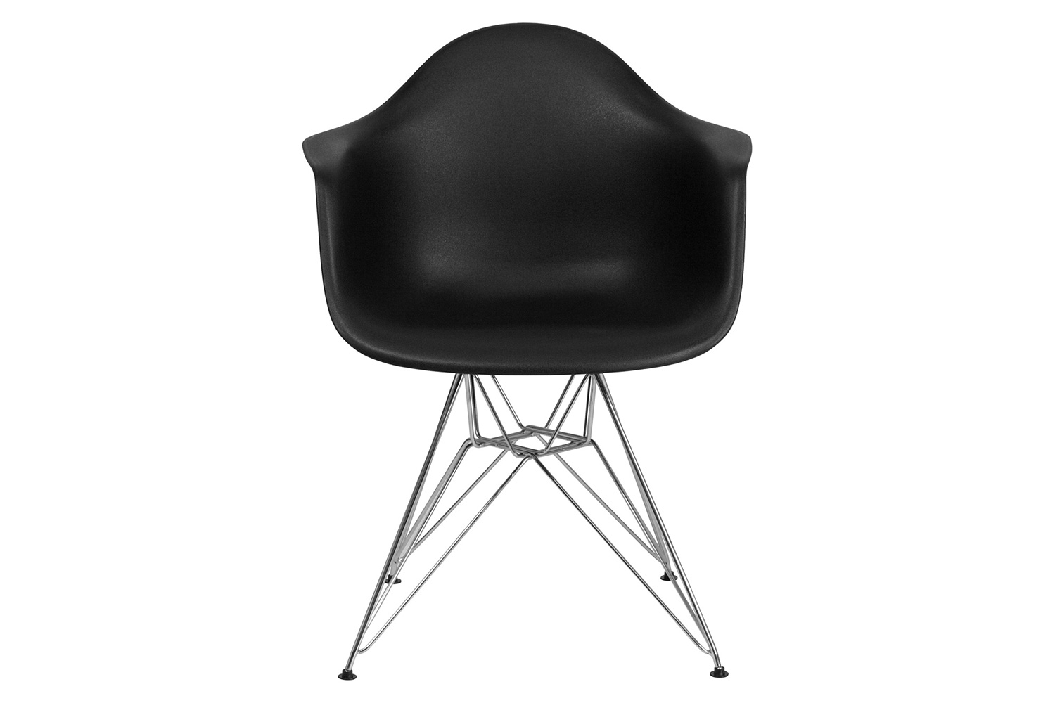 BLNK Alonza Series Plastic Chair with Chrome Base - Black