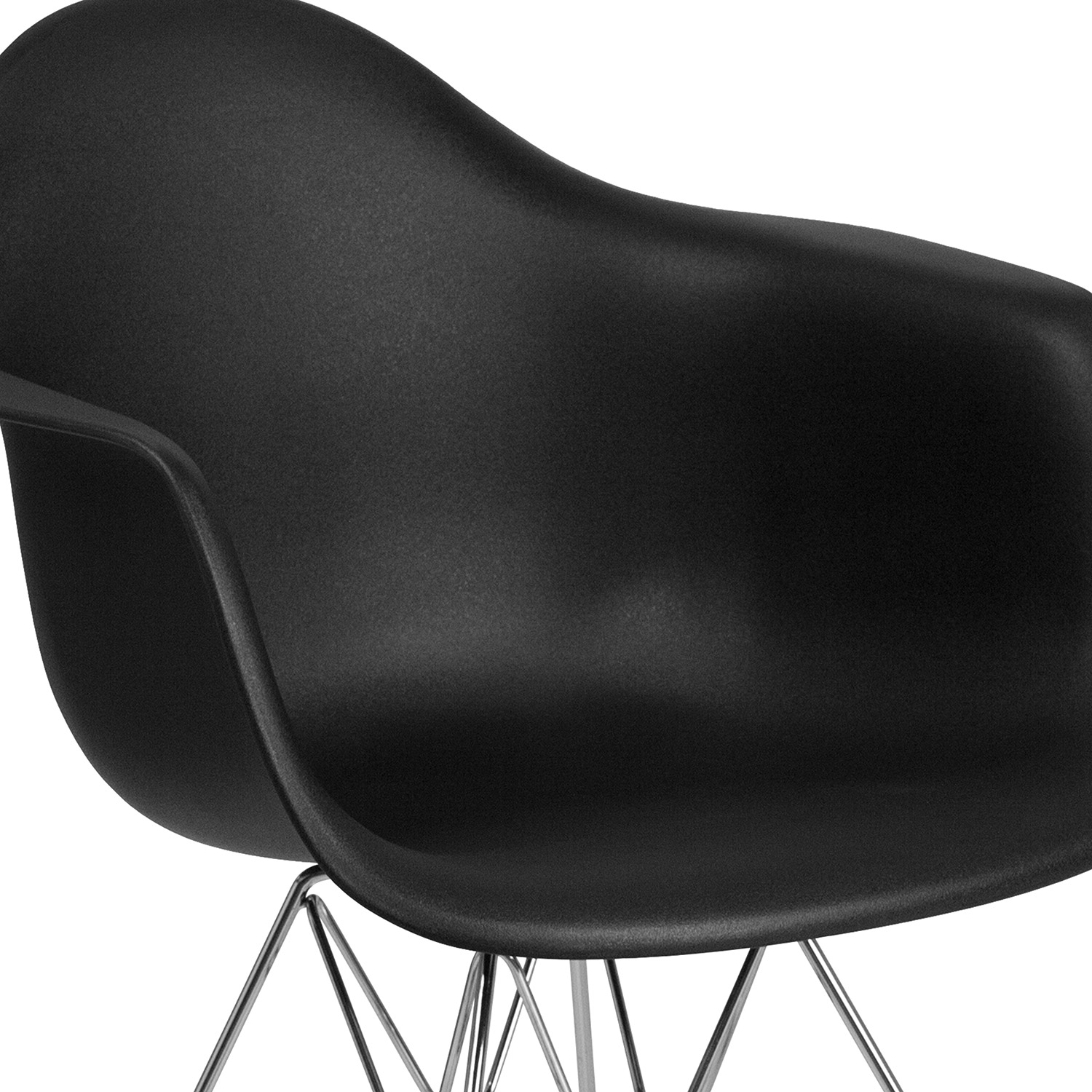 BLNK Alonza Series Plastic Chair with Chrome Base - Black