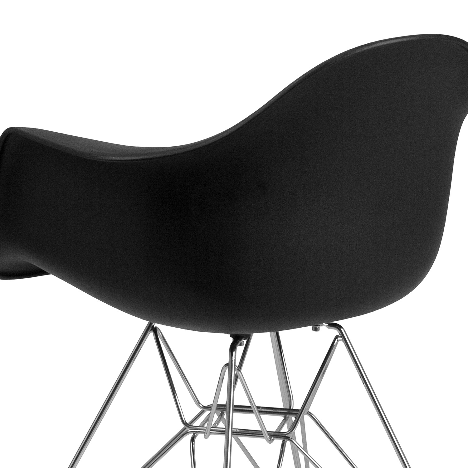 BLNK Alonza Series Plastic Chair with Chrome Base - Black