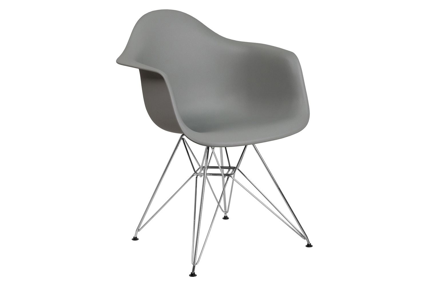 BLNK Alonza Series Plastic Chair with Chrome Base - Moss Gray