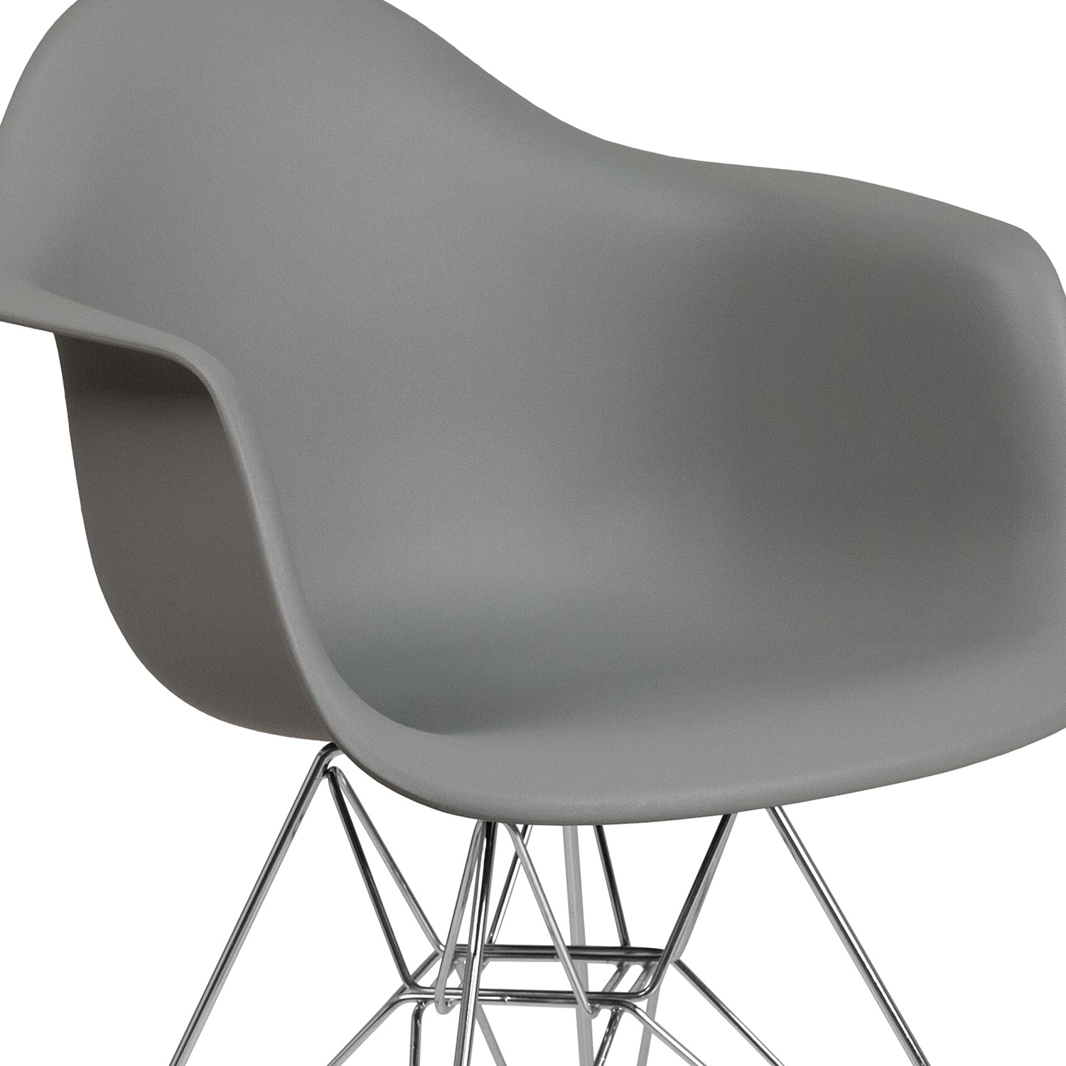 BLNK Alonza Series Plastic Chair with Chrome Base - Moss Gray