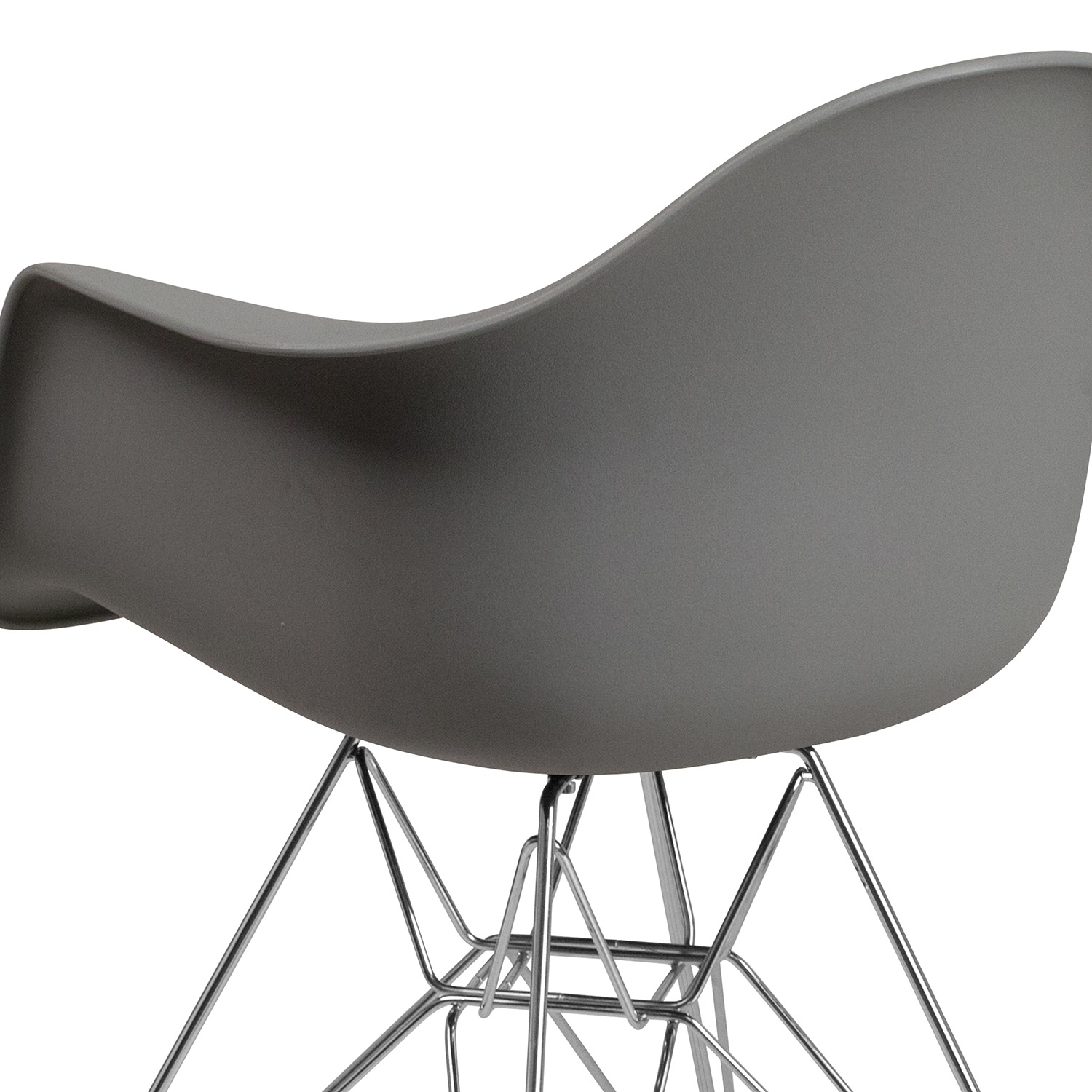 BLNK Alonza Series Plastic Chair with Chrome Base - Moss Gray