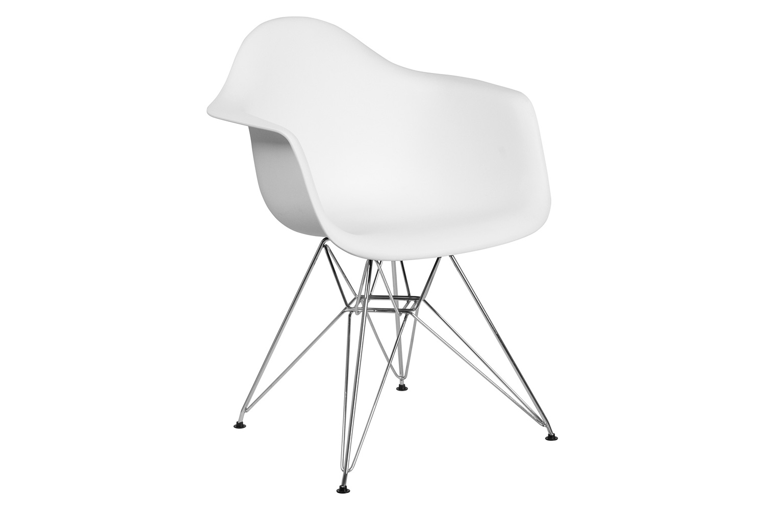 BLNK Alonza Series Plastic Chair with Chrome Base - White