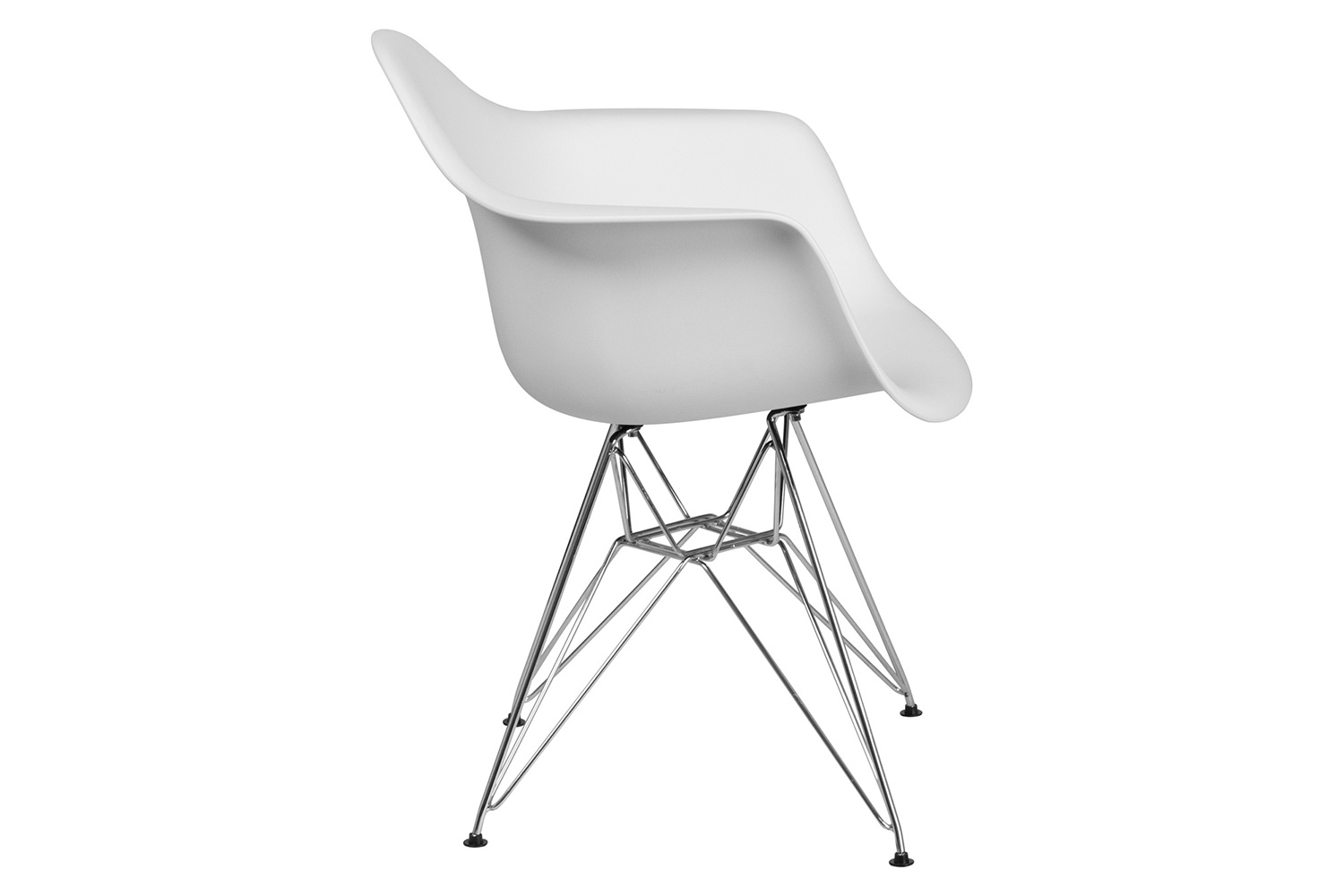 BLNK Alonza Series Plastic Chair with Chrome Base - White