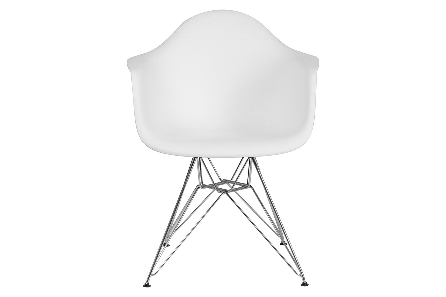 BLNK Alonza Series Plastic Chair with Chrome Base - White