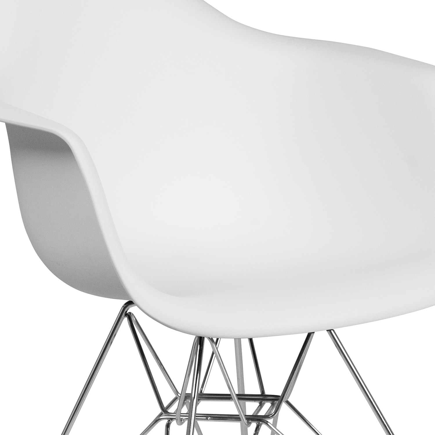 BLNK Alonza Series Plastic Chair with Chrome Base - White