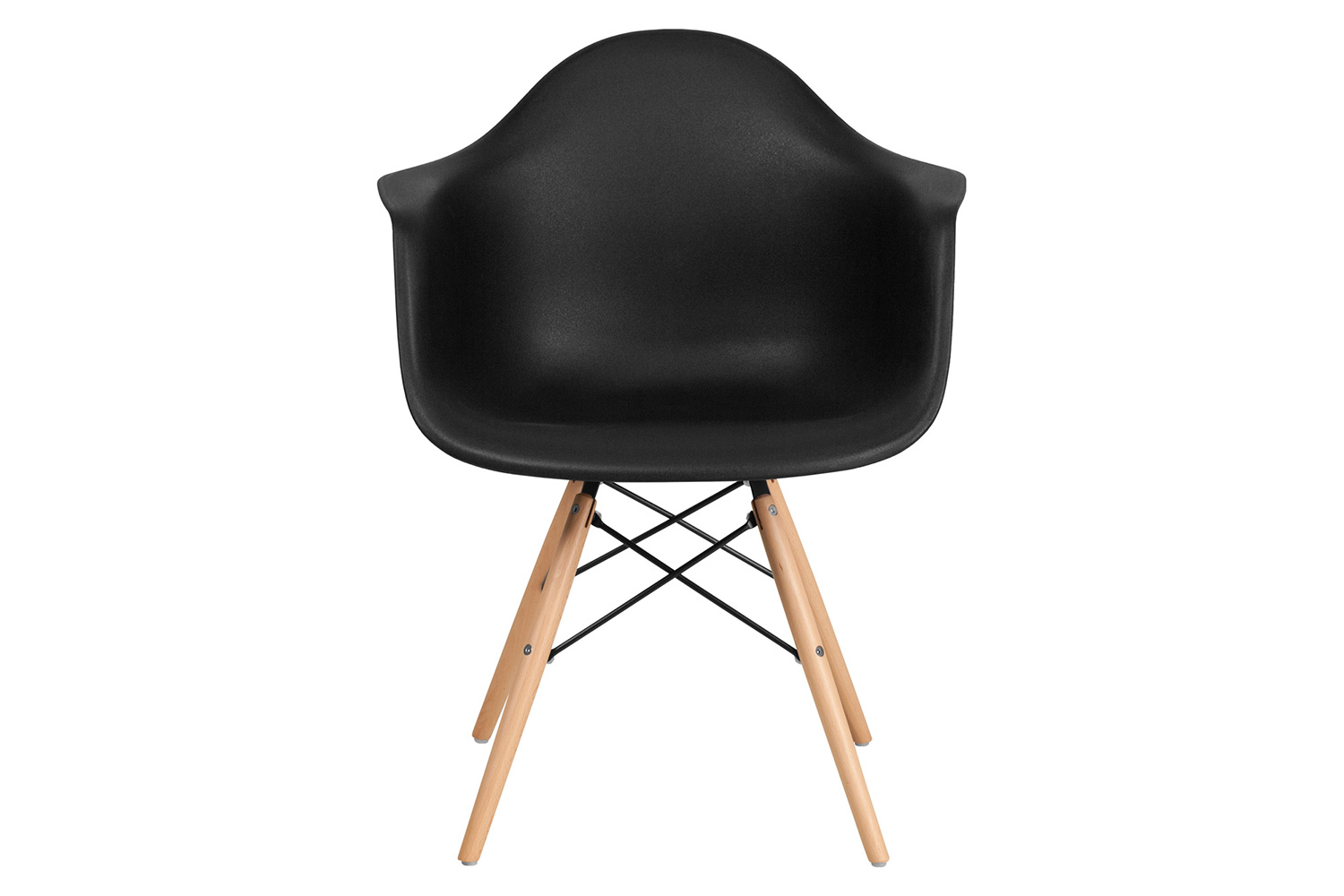 BLNK Alonza Series Plastic Chair with Wooden Legs - Black