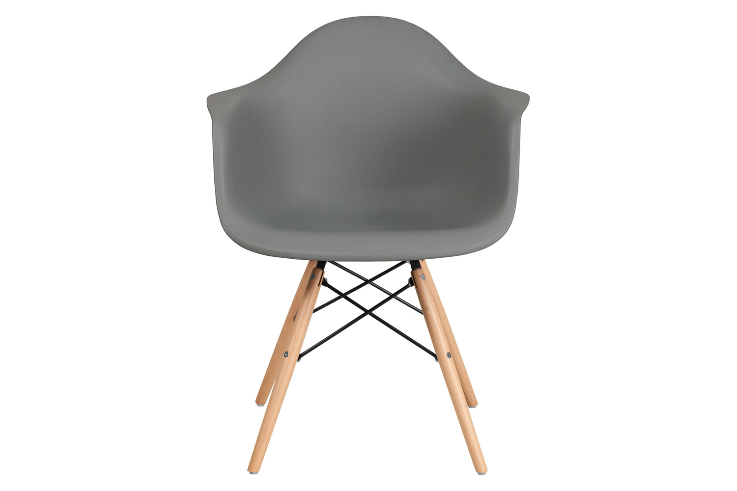 BLNK Alonza Series Plastic Chair with Wooden Legs - Moss Gray