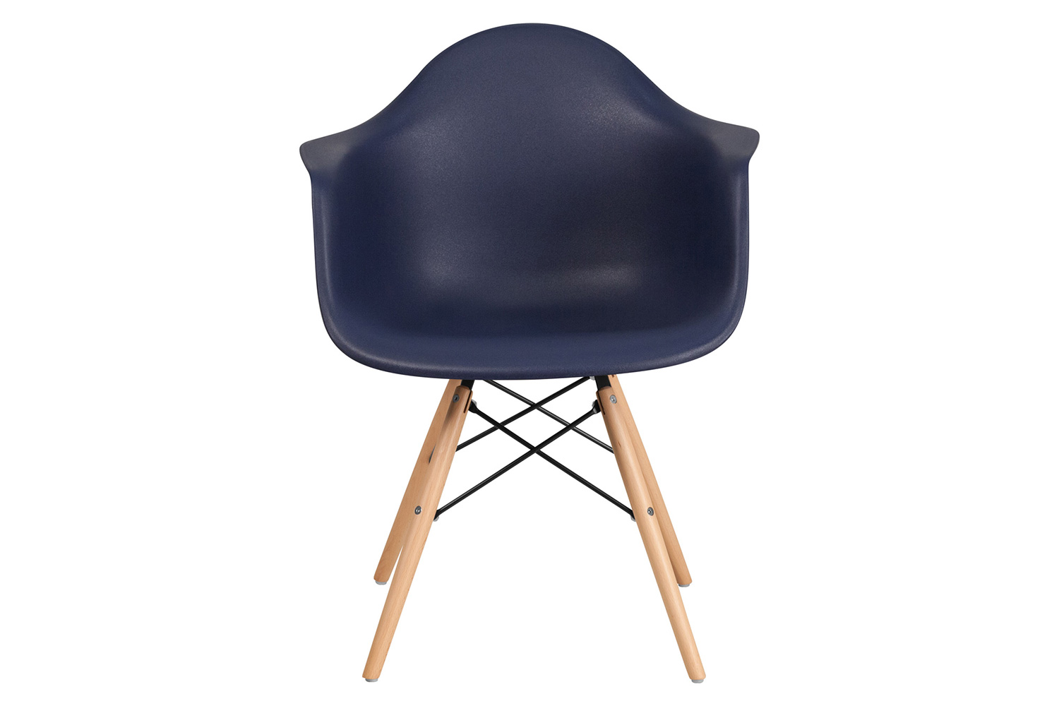 BLNK Alonza Series Plastic Chair with Wooden Legs - Navy